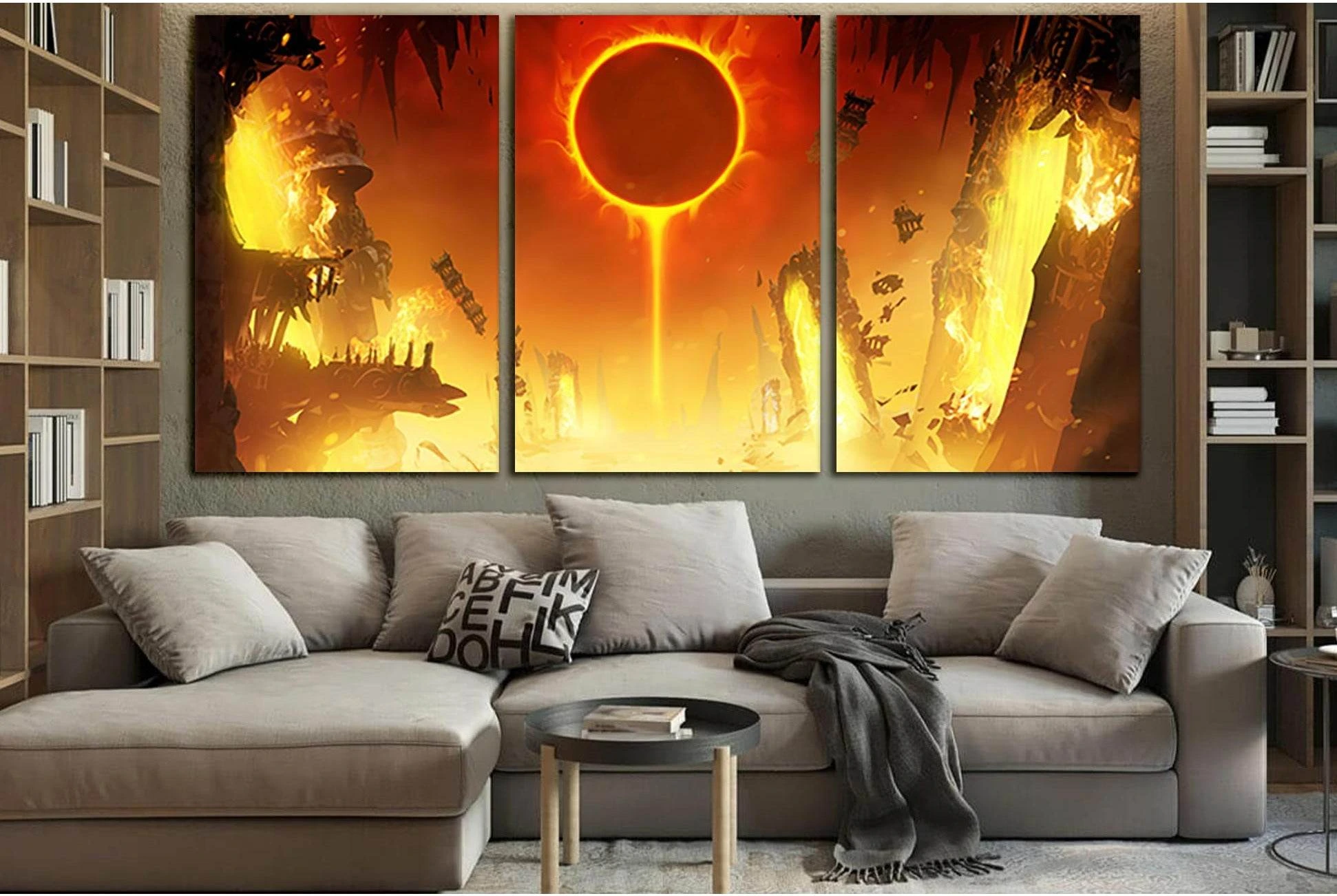 Eclipse Of The Yellow Sun №SL1218 Ready to Hang Canvas Print - Zellart Canvas Prints 0new, ALL_Products, Fantasy And Sci Fi Wall Art