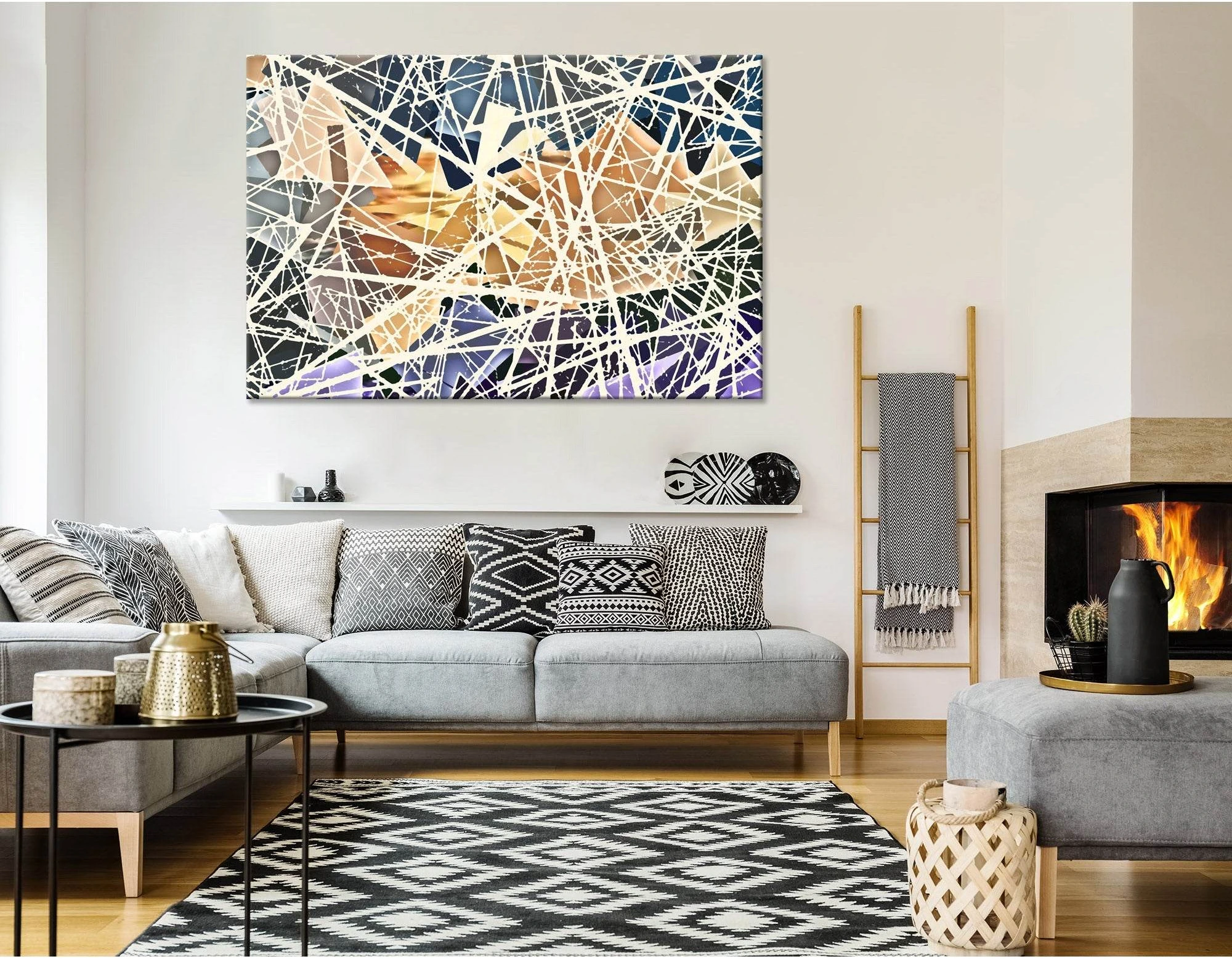 Egyptian Pyramids Abstract №04341 Ready to Hang Canvas Print - Zellart Canvas Prints ALL_Products