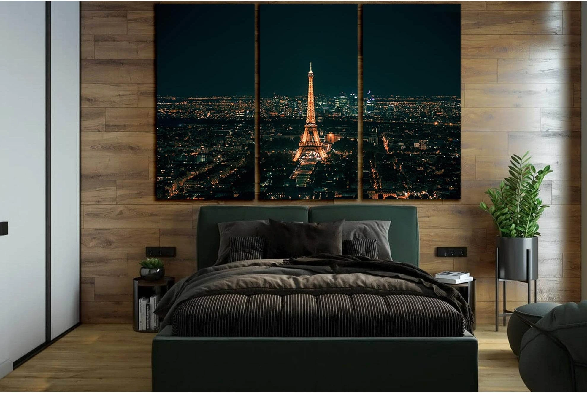 Eiffel Tower At Night Paris №SL1403 Ready to Hang Canvas Print - Zellart Canvas Prints 0new, ALL_Products, Architecture