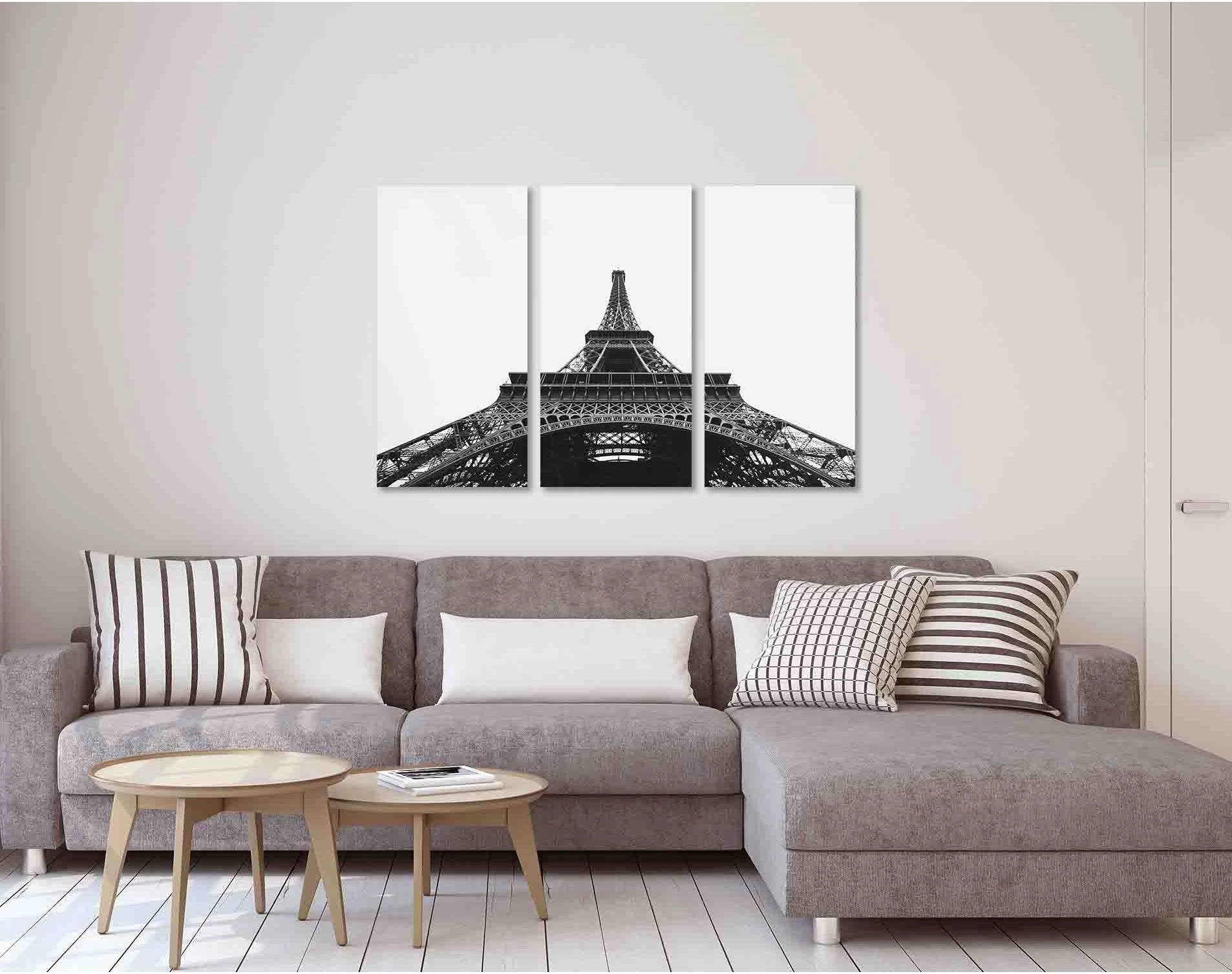 Eiffel tower №D2826 Ready to Hang Canvas Print - Zellart Canvas Prints 0new, ALL_Products, Black & White Wall Art