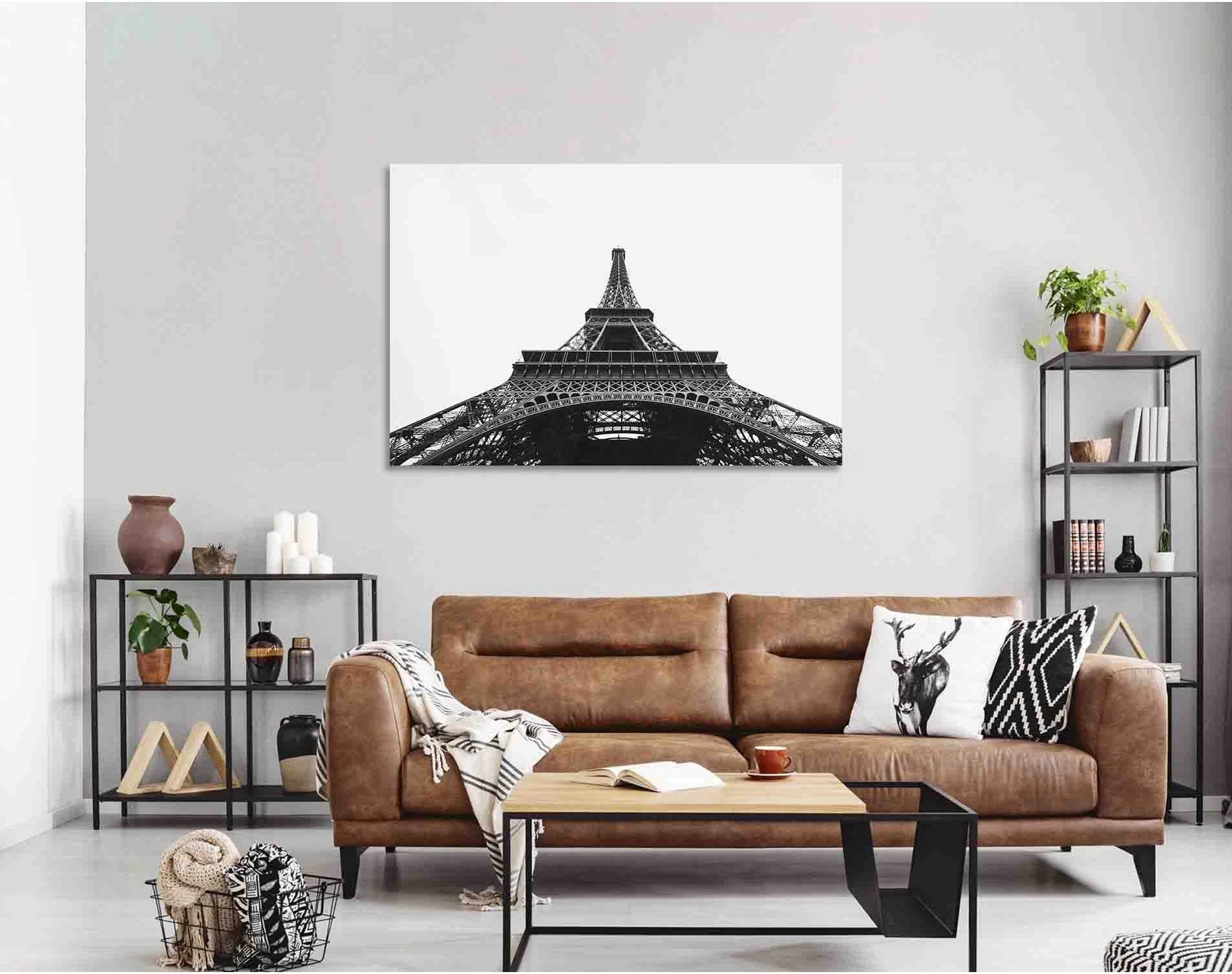 Eiffel tower №D2826 Ready to Hang Canvas Print - Zellart Canvas Prints 0new, ALL_Products, Black & White Wall Art