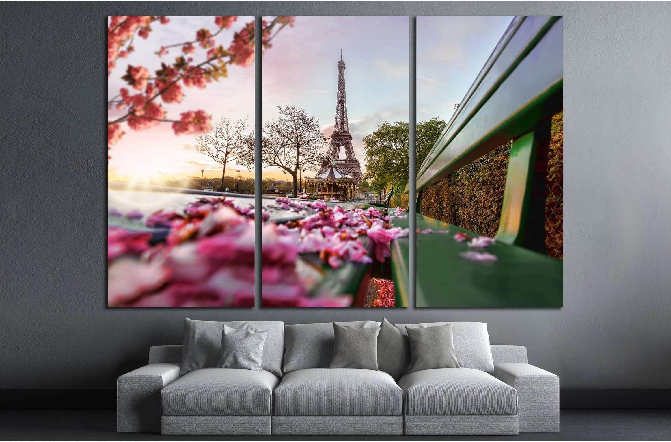 Eiffel Tower during spring time in Paris, France №2738 Ready to Hang Canvas Print - Zellart Canvas Prints ALL_Products, s-2738