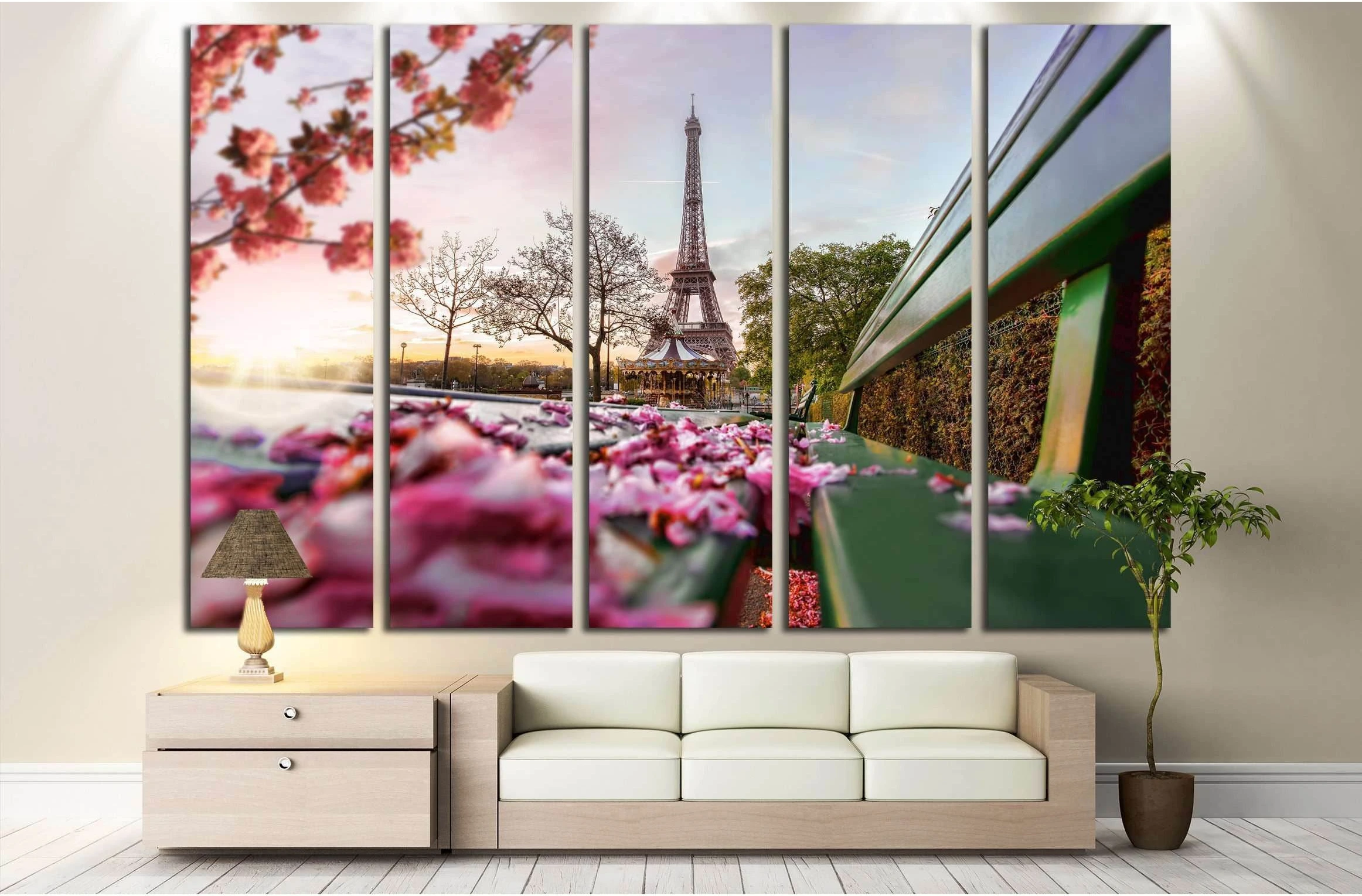 Eiffel Tower during spring time in Paris, France №2738 Ready to Hang Canvas Print - Zellart Canvas Prints ALL_Products, s-2738