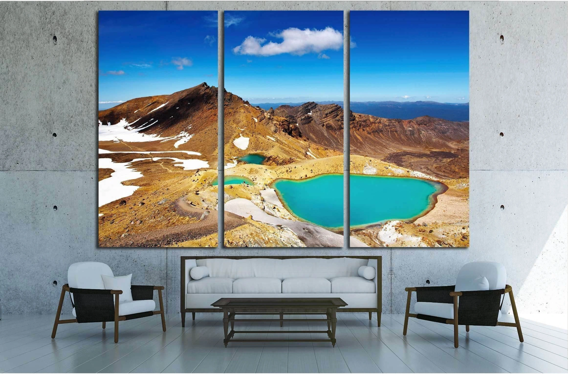 Emerald Lakes, Tongariro National Park, New Zealand №2491 Ready to Hang Canvas Print - Zellart Canvas Prints ALL_Products, s-2491