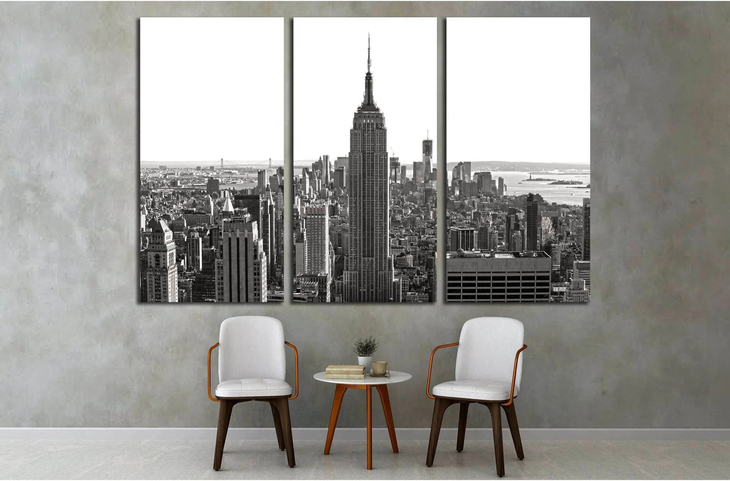 Empire State Building.NEW YORK CITY №2613 Ready to Hang Canvas Print - Zellart Canvas Prints 0_NY_ART, ALL_Products, s-2613