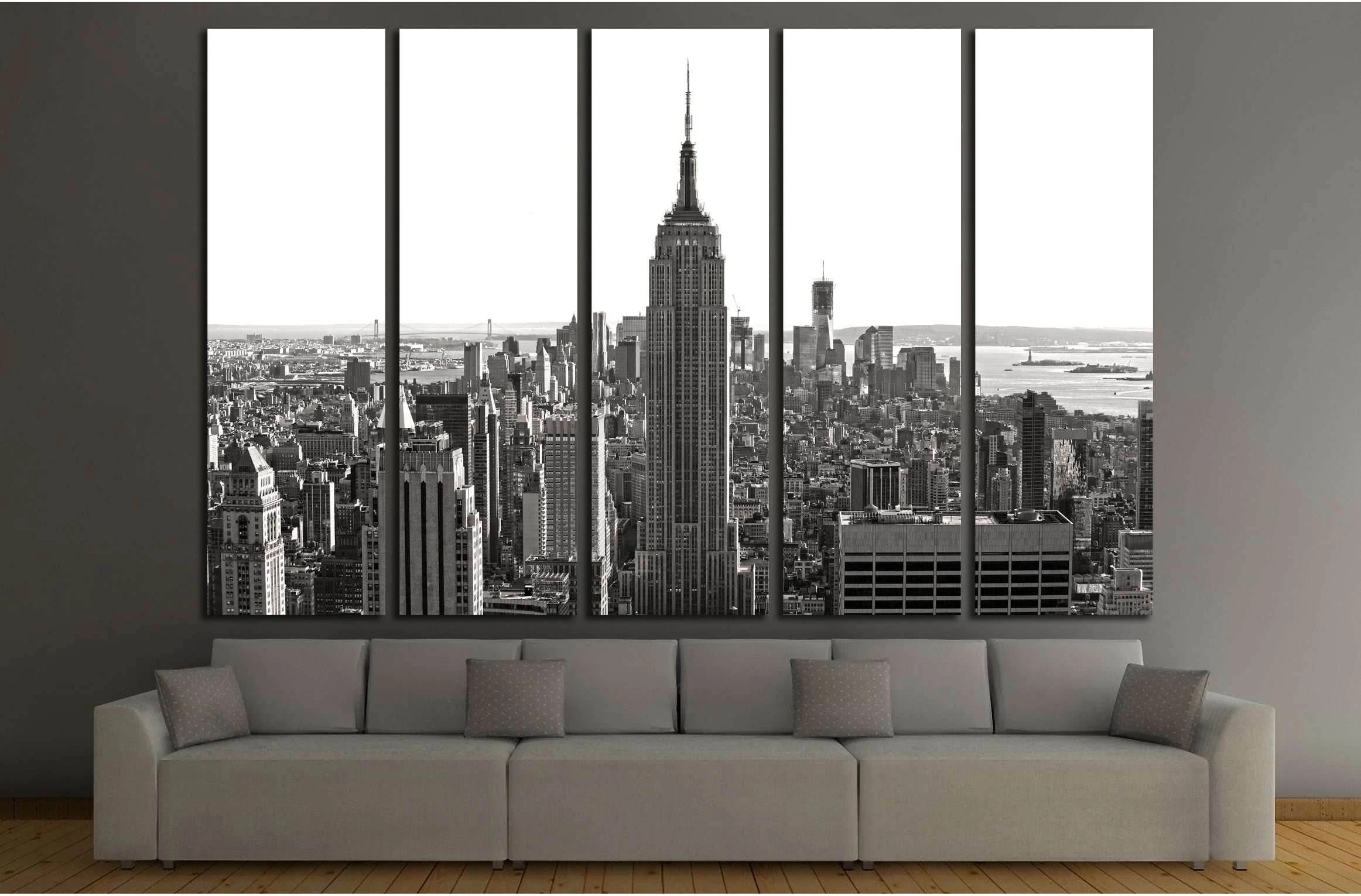 Empire State Building.NEW YORK CITY №2613 Ready to Hang Canvas Print - Zellart Canvas Prints 0_NY_ART, ALL_Products, s-2613