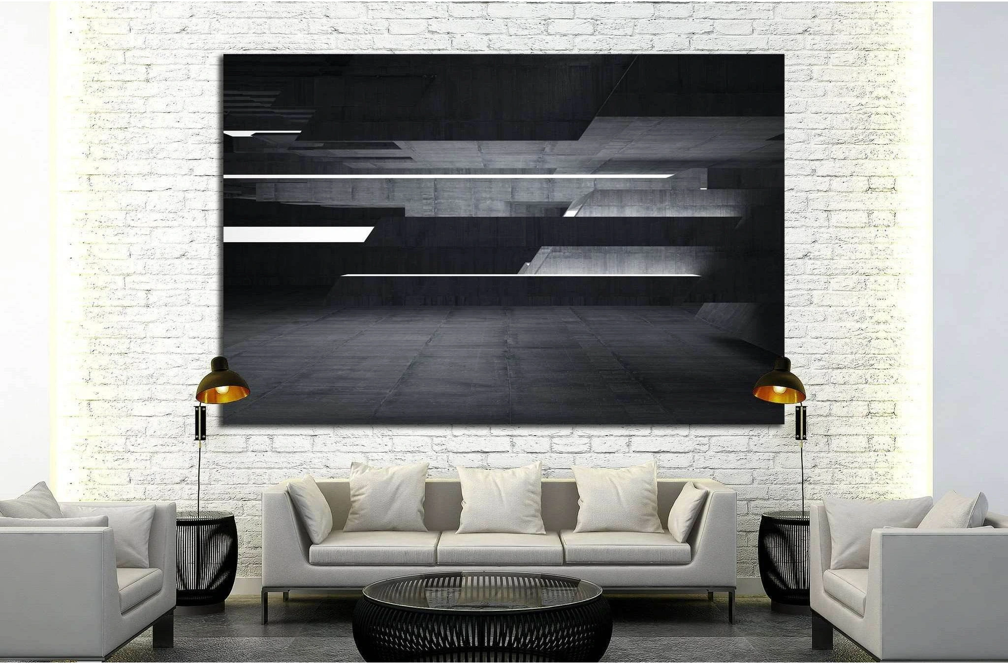 Empty dark abstract №1051 Ready to Hang Canvas Print - Zellart Canvas Prints ALL_Products, s-1051