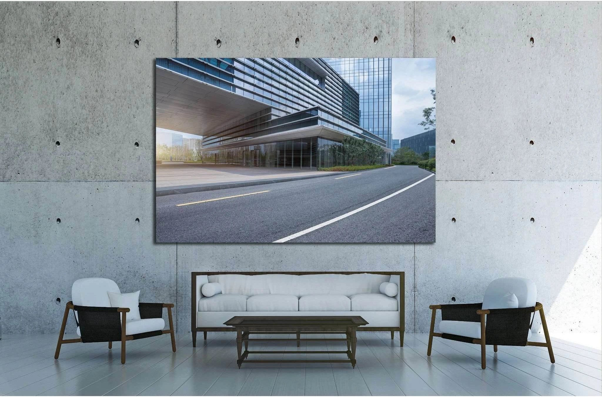 empty road in Shanghai town Square №1574 Ready to Hang Canvas Print - Zellart Canvas Prints ALL_Products, s-1574
