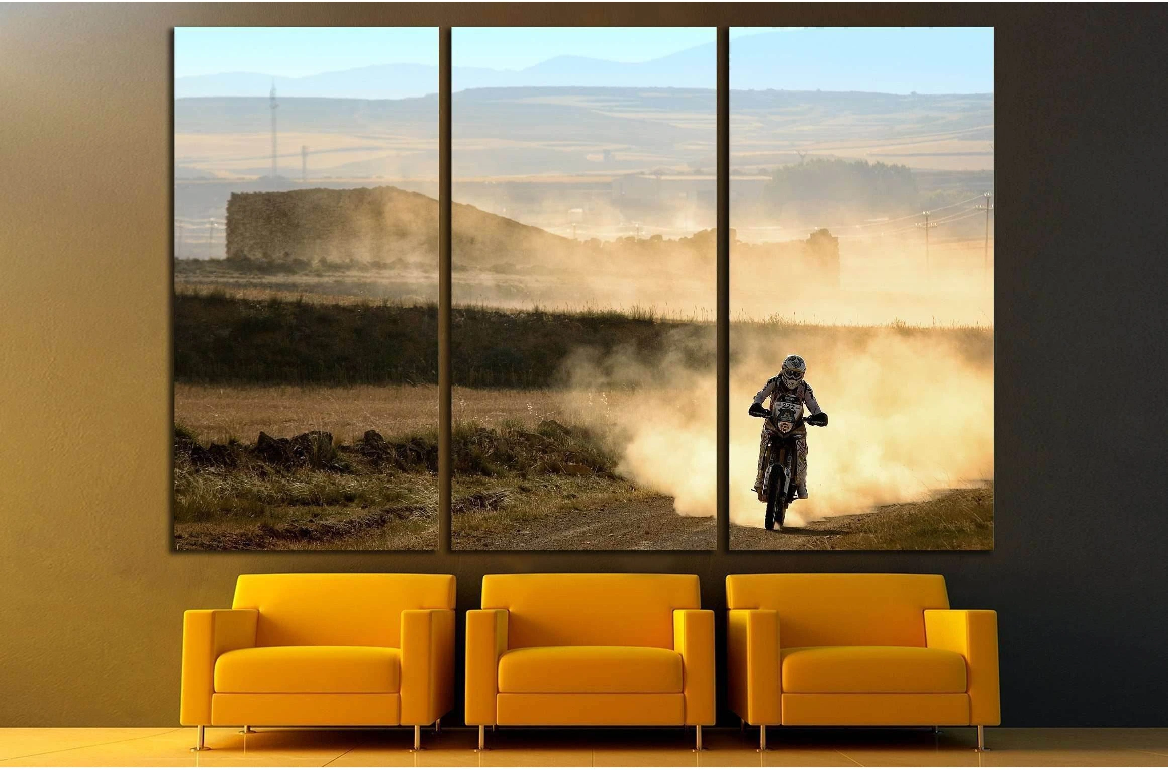 Enduro Ready to Hang Canvas Print, Motorbike Wall Art №2480 Ready to Hang Canvas Print - Zellart Canvas Prints ALL_Products, s-2480