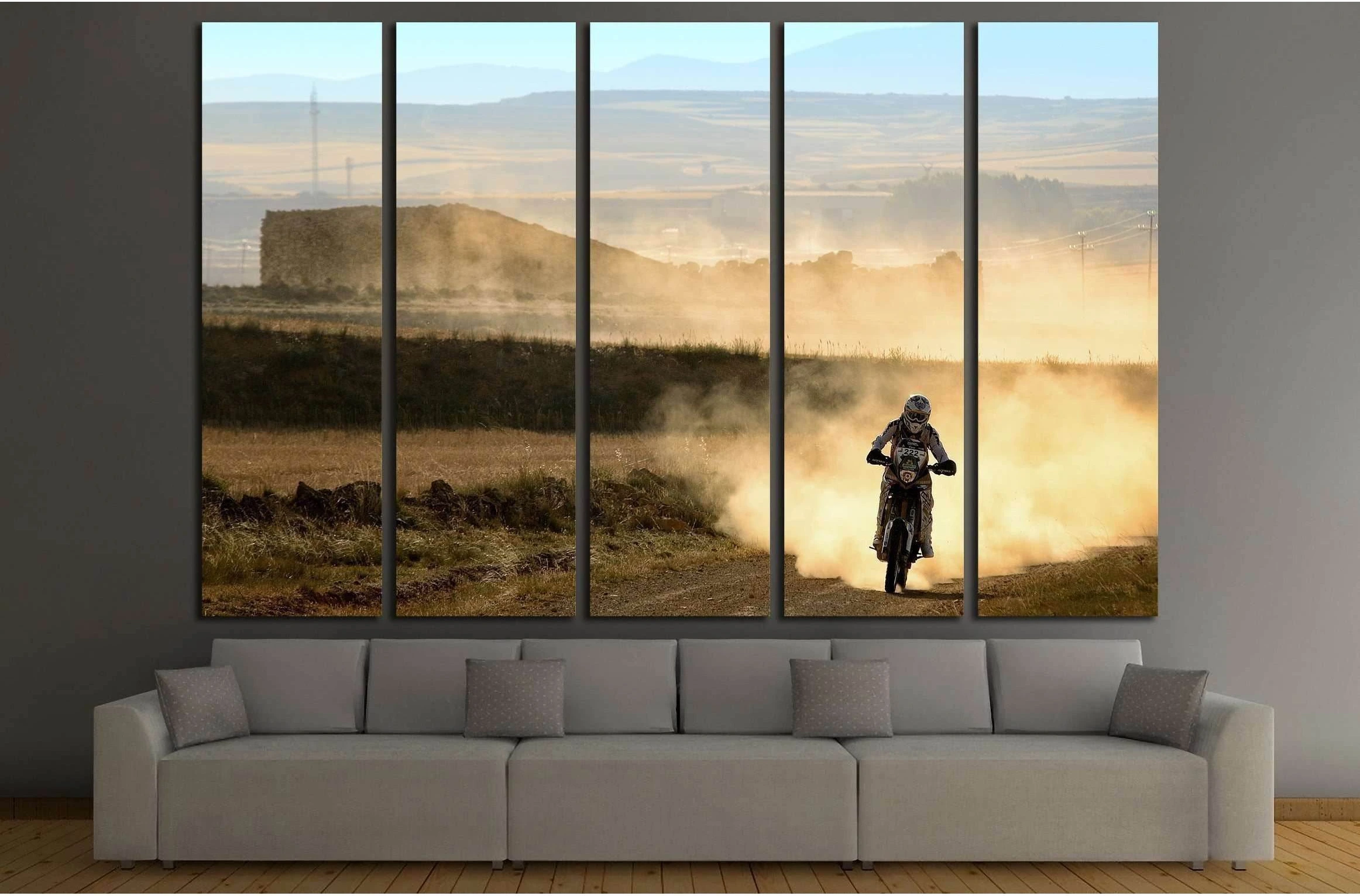 Enduro Ready to Hang Canvas Print, Motorbike Wall Art №2480 Ready to Hang Canvas Print - Zellart Canvas Prints ALL_Products, s-2480