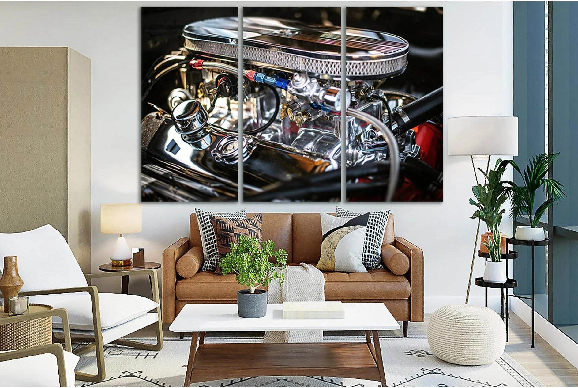 Engine Details №SL773 Ready to Hang Canvas Print - Zellart Canvas Prints 0new, ALL_Products, Engine, Engines Wall Art