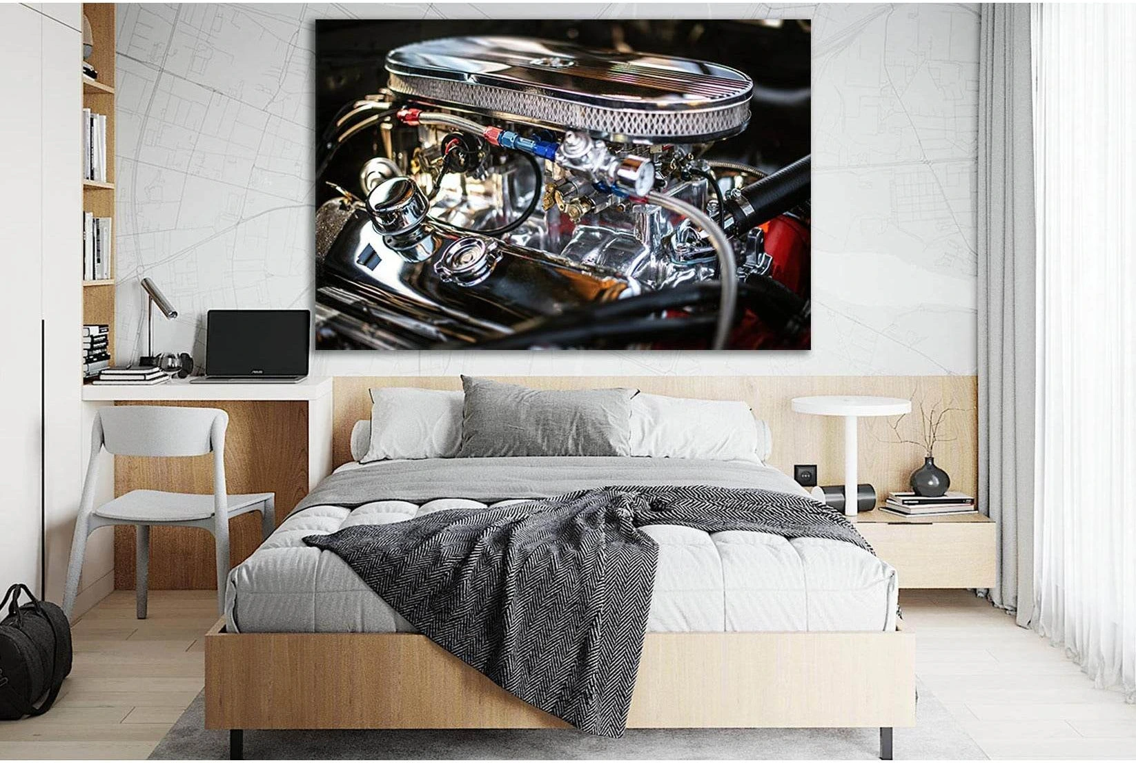 Engine Details №SL773 Ready to Hang Canvas Print - Zellart Canvas Prints 0new, ALL_Products, Engine, Engines Wall Art