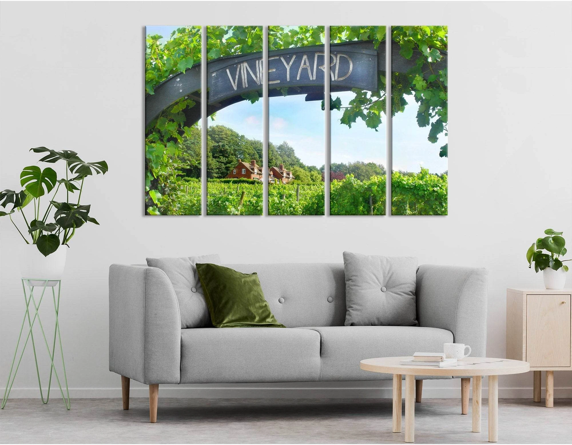 Entrance To A Vineyard On A Sunny Day №04216 Ready to Hang Canvas Print - Zellart Canvas Prints ALL_Products