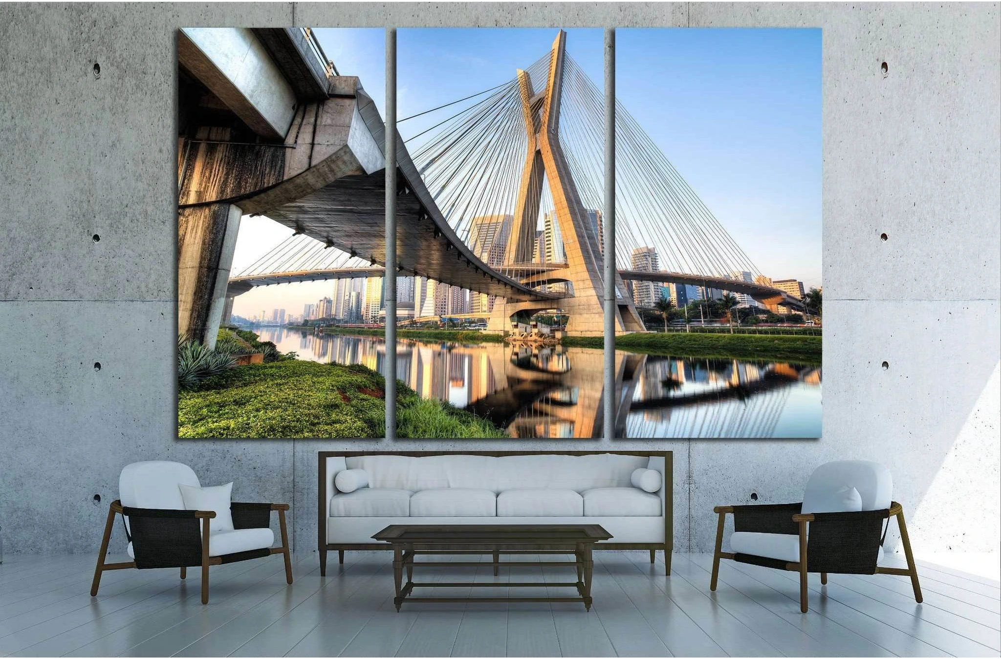 Estaiada Bridge, Sao Paulo, Brazil, South America №1513 Ready to Hang Canvas Print - Zellart Canvas Prints ALL_Products, s-1513