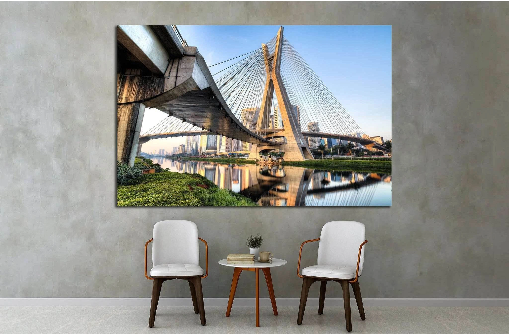 Estaiada Bridge, Sao Paulo, Brazil, South America №1513 Ready to Hang Canvas Print - Zellart Canvas Prints ALL_Products, s-1513