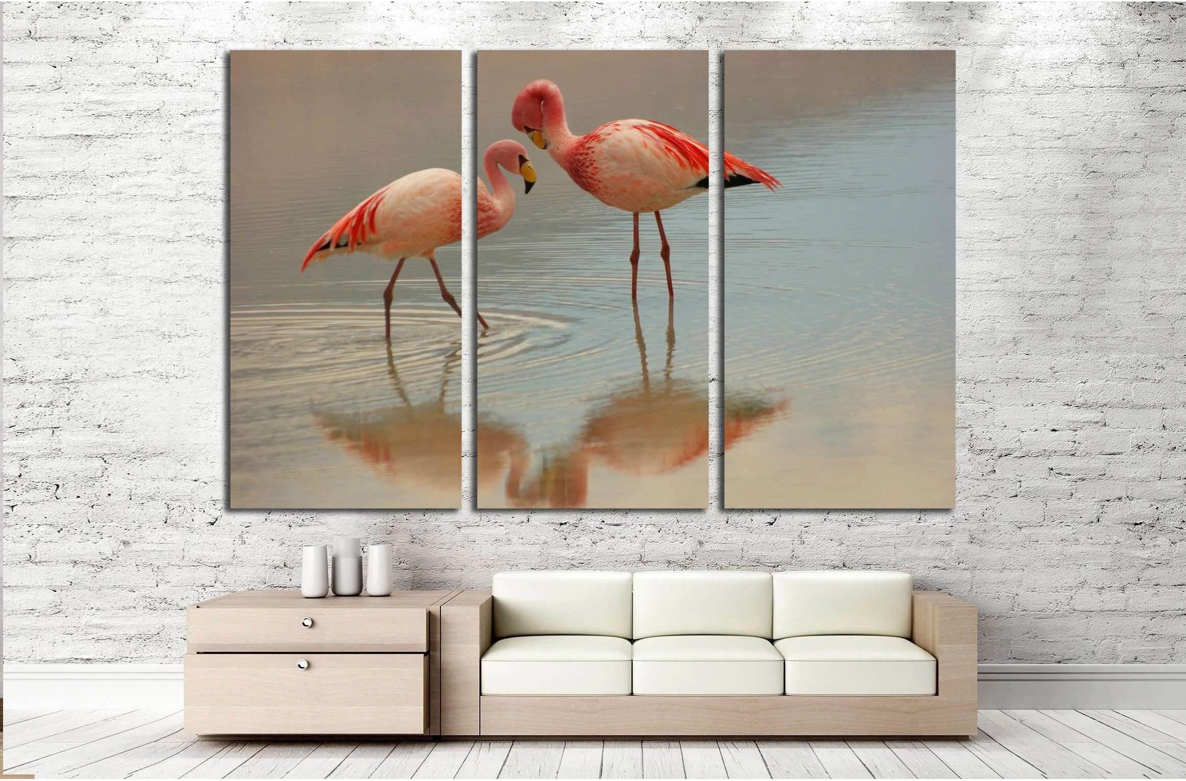 evening flamingo №2334 Ready to Hang Canvas Print - Zellart Canvas Prints ALL_Products, s-2334