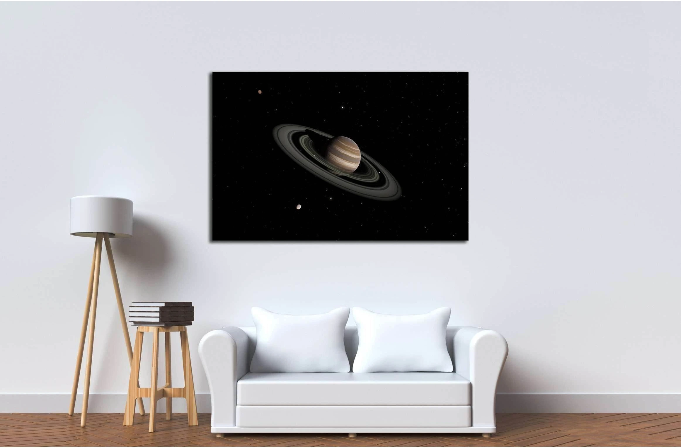 Exoplanet with rings gas giant Saturn planet №2420 Ready to Hang Canvas Print - Zellart Canvas Prints ALL_Products, s-2420