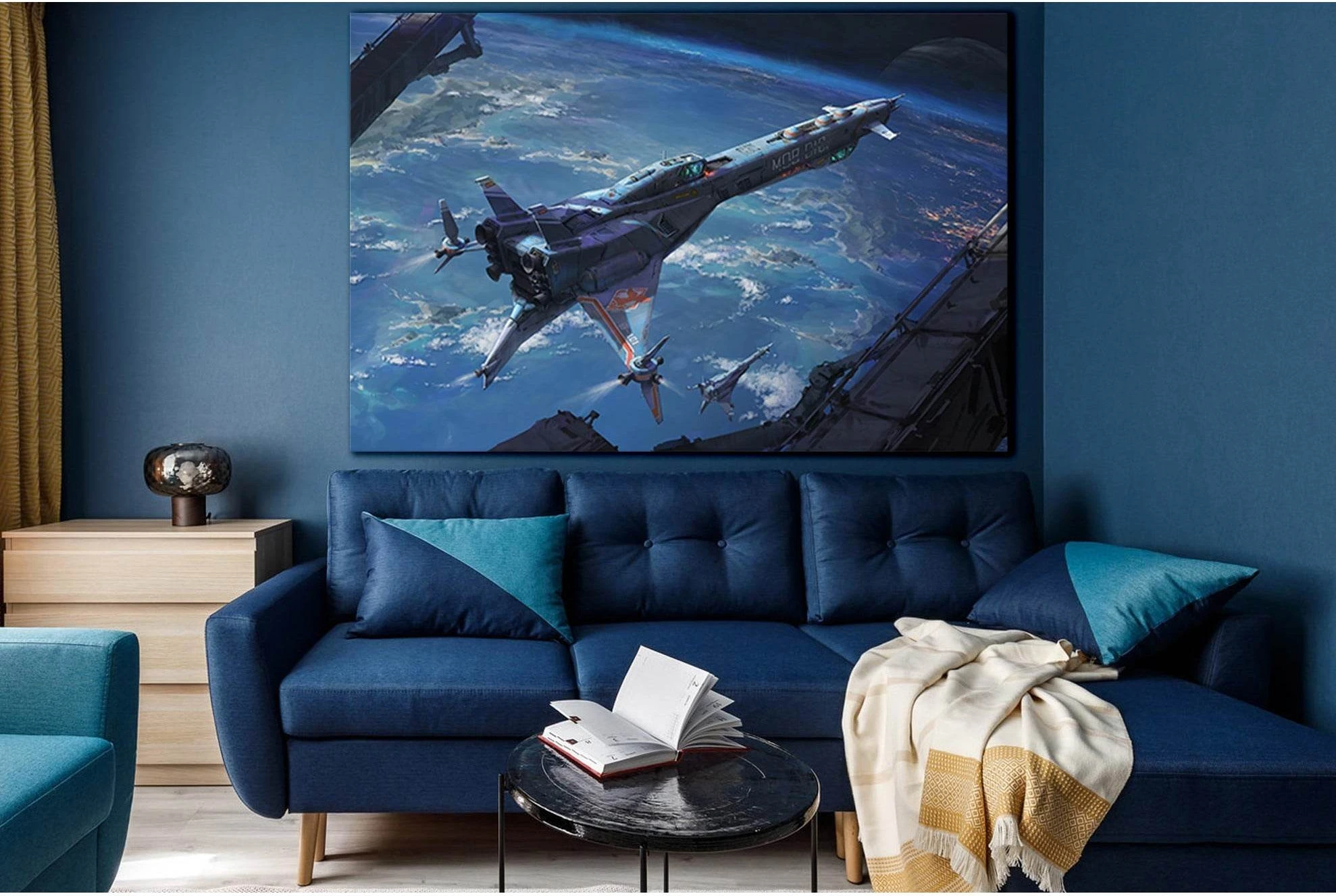 Expedition Spaceship №SL1293 Ready to Hang Canvas Print - Zellart Canvas Prints 0new, ALL_Products, Fantasy And Sci Fi Wall Art