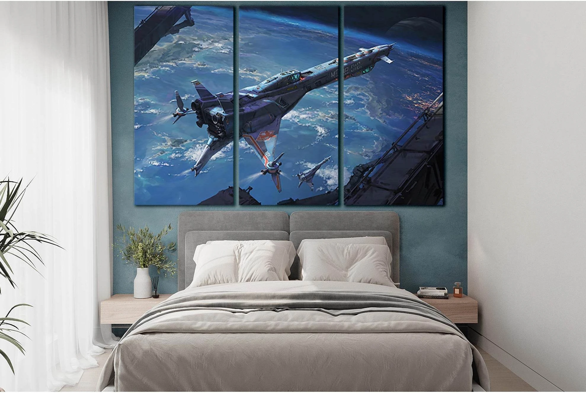 Expedition Spaceship №SL1293 Ready to Hang Canvas Print - Zellart Canvas Prints 0new, ALL_Products, Fantasy And Sci Fi Wall Art