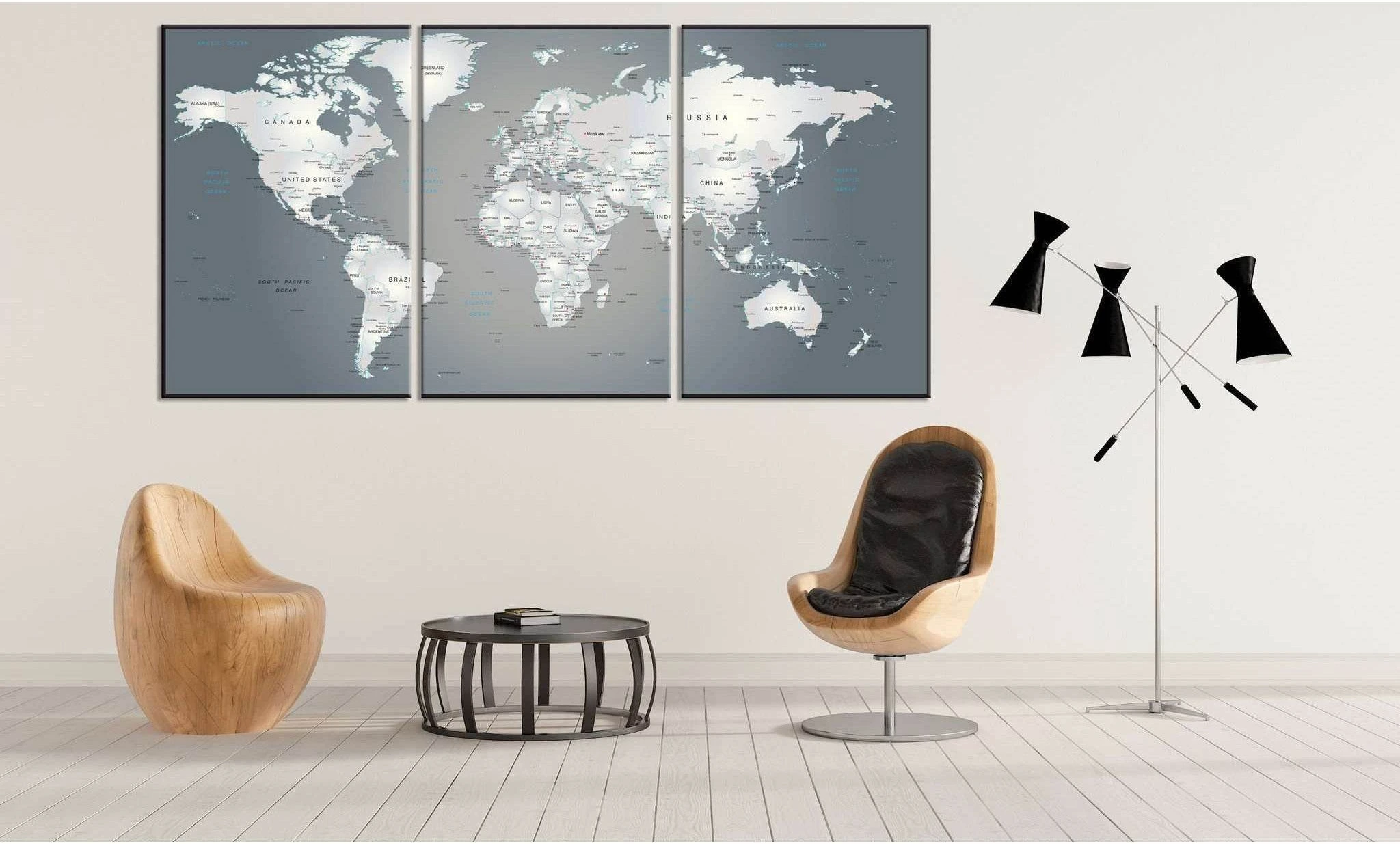 Extra Large World Map №883 Ready to Hang Canvas Print - Zellart Canvas Prints ALL_Products, autopostr_pinterest_65155, autopostr_pinterest_65157, autopostr_pinterest_65158, autopostr_pinterest_65160