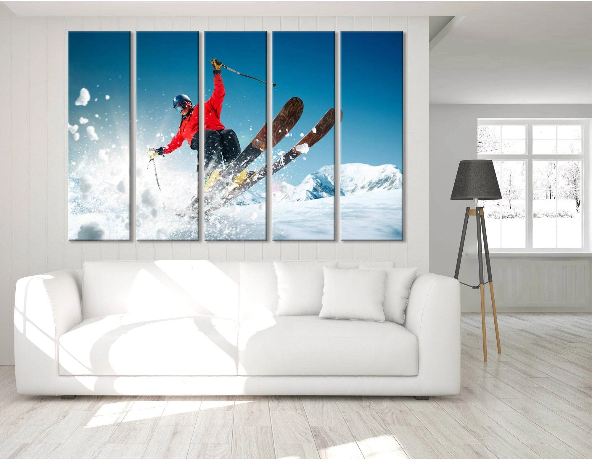 Extreme Skier Jump №04430 Ready to Hang Canvas Print - Zellart Canvas Prints ALL_Products