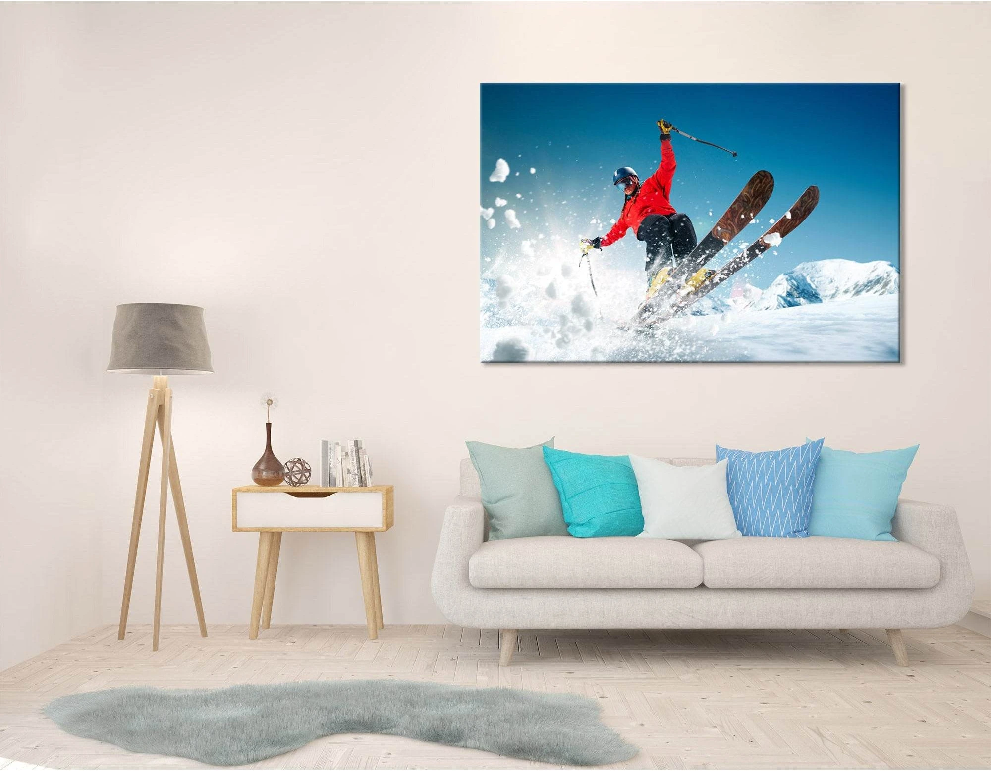 Extreme Skier Jump №04430 Ready to Hang Canvas Print - Zellart Canvas Prints ALL_Products