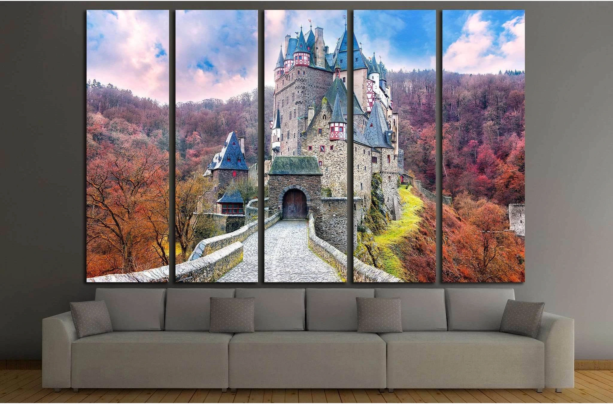 Fairytale castle scenery №1807 Ready to Hang Canvas Print - Zellart Canvas Prints ALL_Products, s-1807