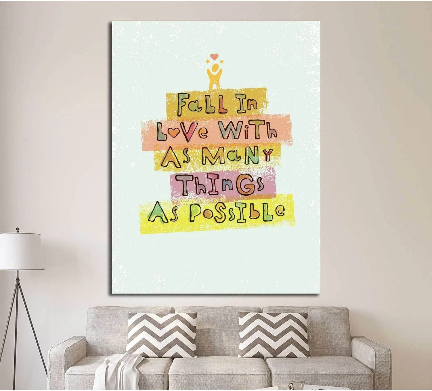 Fall In Love With As Many Things As Possible №4530 Ready to Hang Canvas Print - Zellart Canvas Prints ALL_Products, s-4530