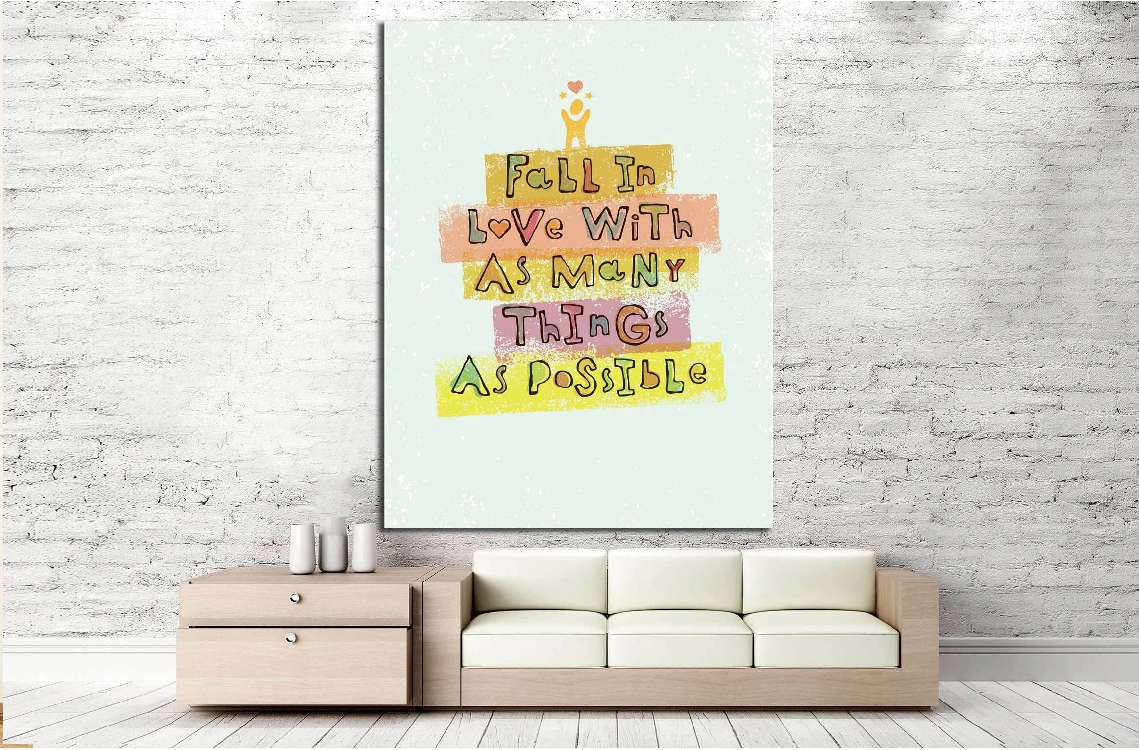 Fall In Love With As Many Things As Possible №4530 Ready to Hang Canvas Print - Zellart Canvas Prints ALL_Products, s-4530
