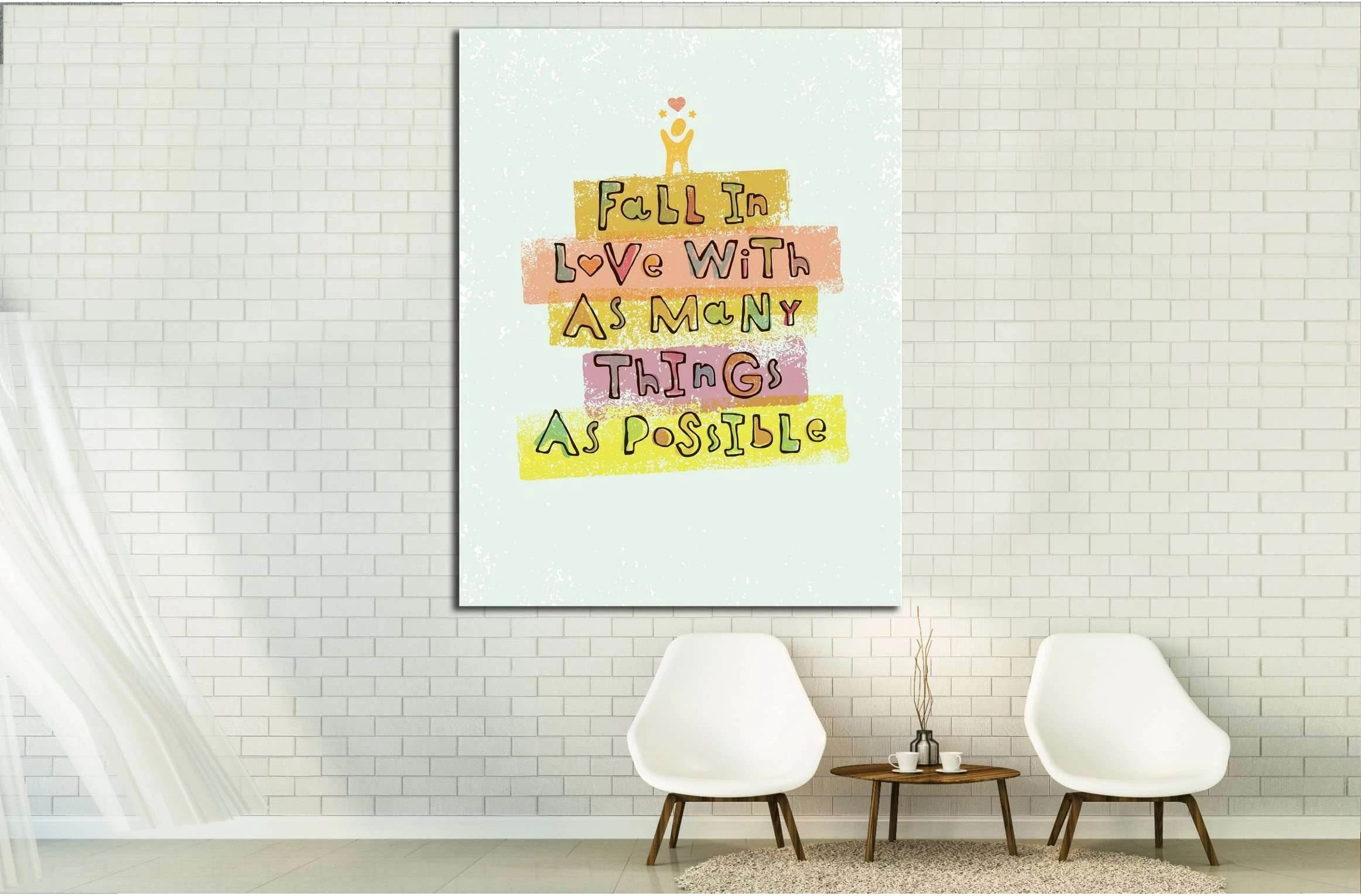Fall In Love With As Many Things As Possible №4530 Ready to Hang Canvas Print - Zellart Canvas Prints ALL_Products, s-4530