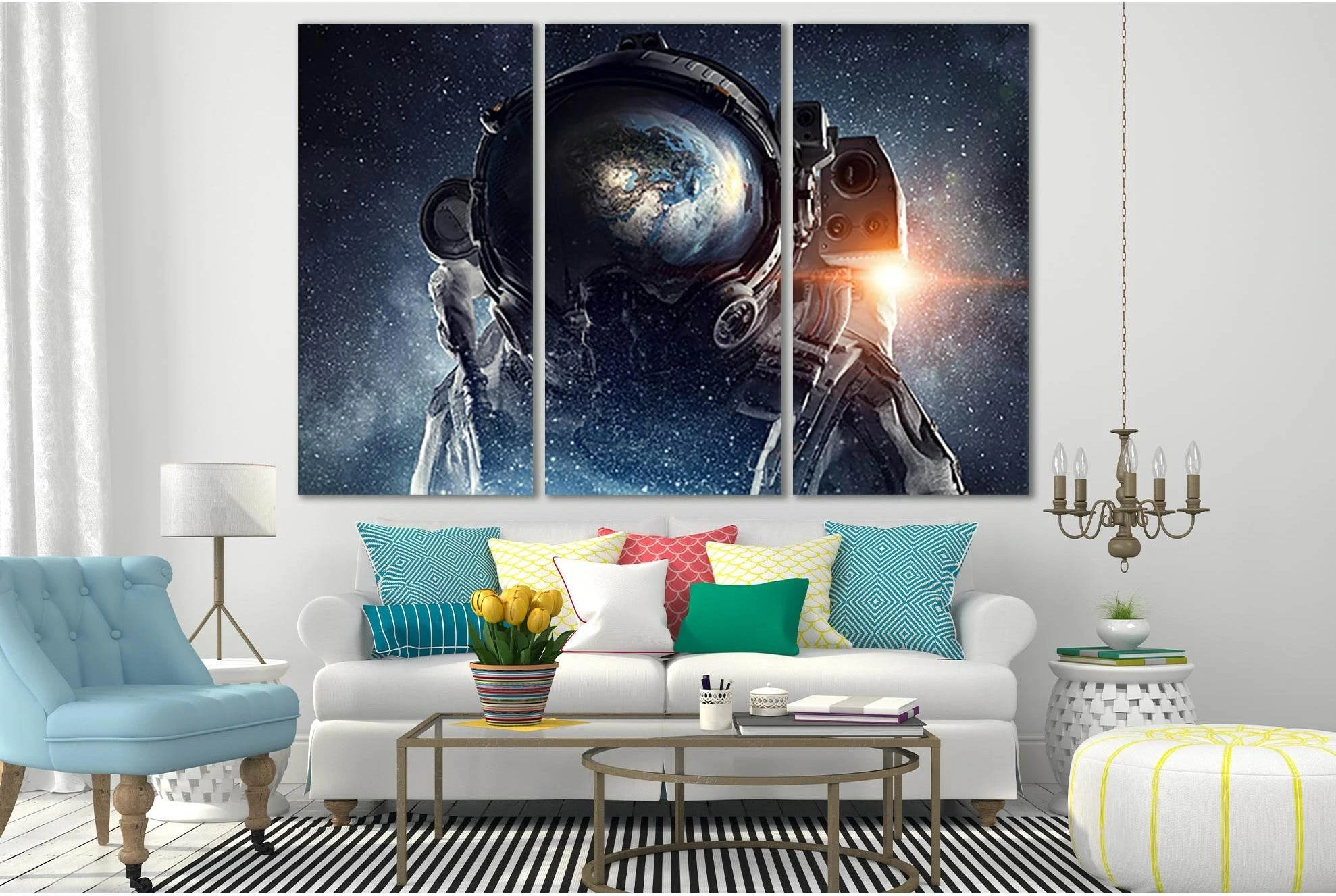 Fantastic Astronaut №SL416 Ready to Hang Canvas Print - Zellart Canvas Prints 0new, ALL_Products, Astronomy & Space Canvas Wall Art