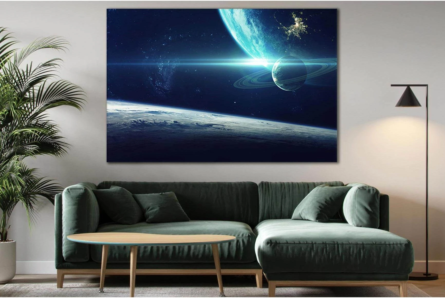 Fantastic Planets And Deep Space №SL426 Ready to Hang Canvas Print - Zellart Canvas Prints 0new, ALL_Products, Astronomy & Space Canvas Wall Art