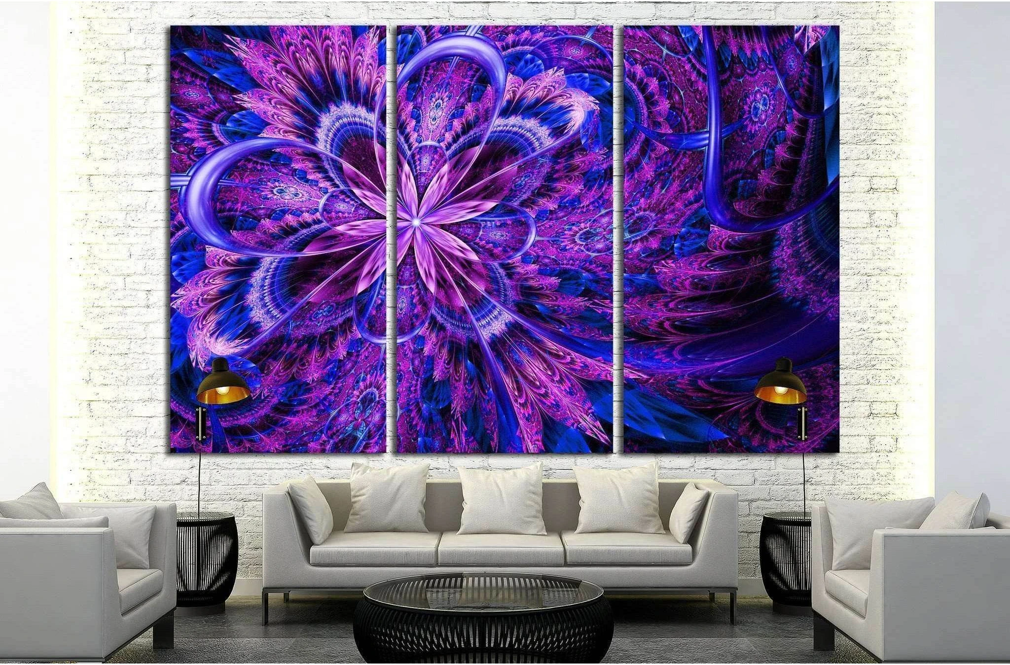 fantasy artistic flower with lighting effect №1420 Ready to Hang Canvas Print - Zellart Canvas Prints ALL_Products, s-1420