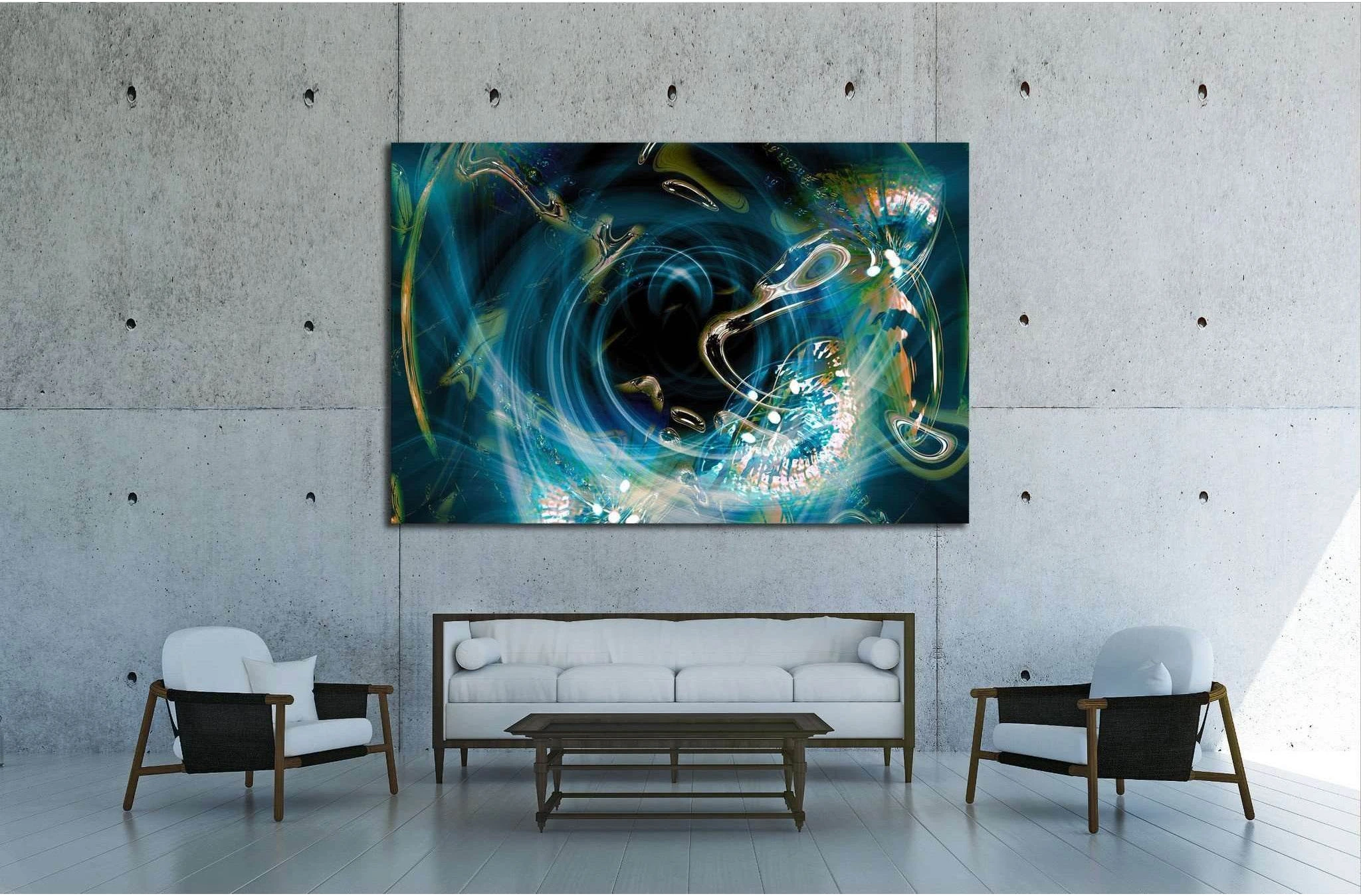 Fantasy background in ocean colors №1590 Ready to Hang Canvas Print - Zellart Canvas Prints ALL_Products, s-1590