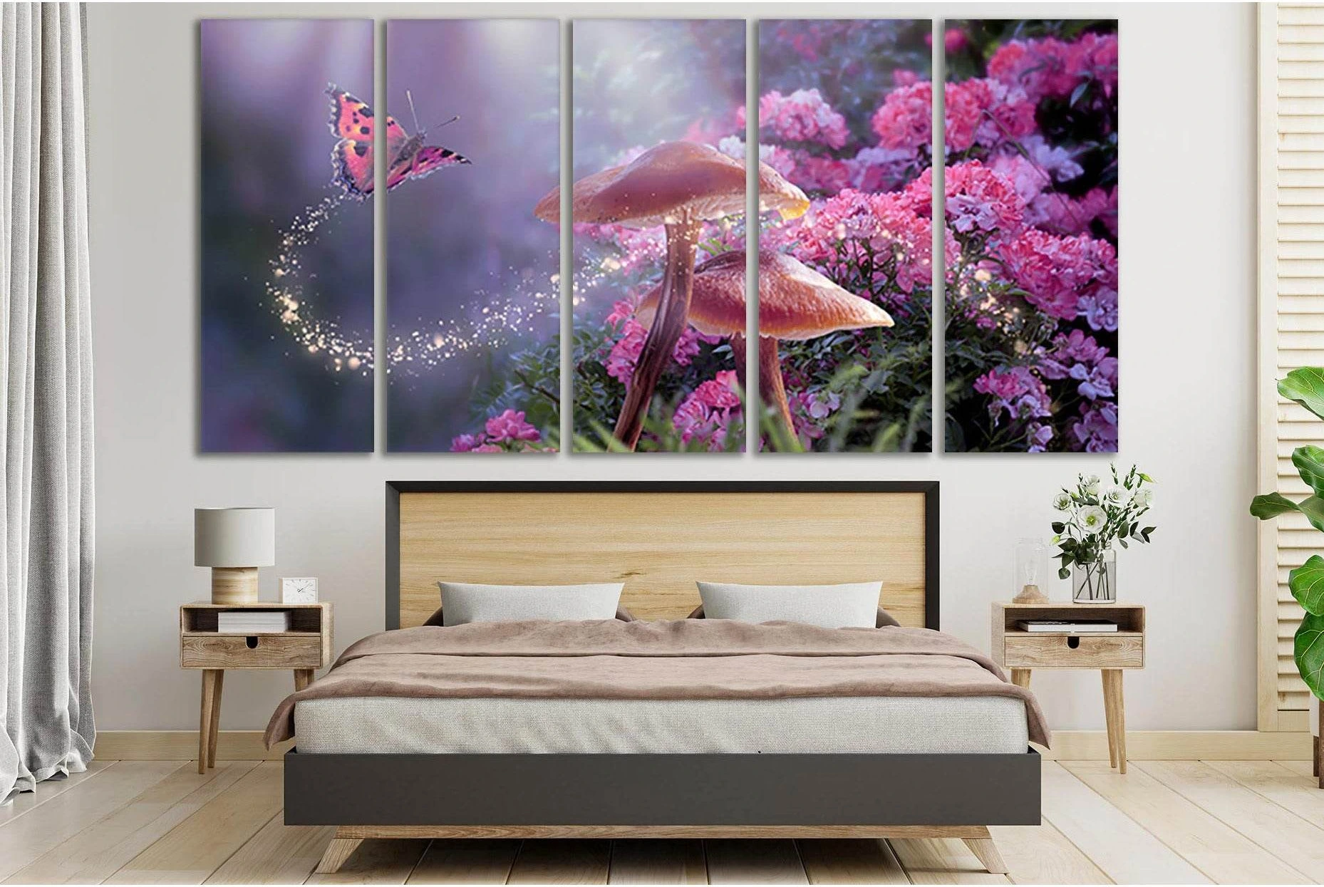 Fantasy Magical Mushrooms №SL681 Ready to Hang Canvas Print - Zellart Canvas Prints 0new, ALL_Products, Floral & Botanical Wall Art