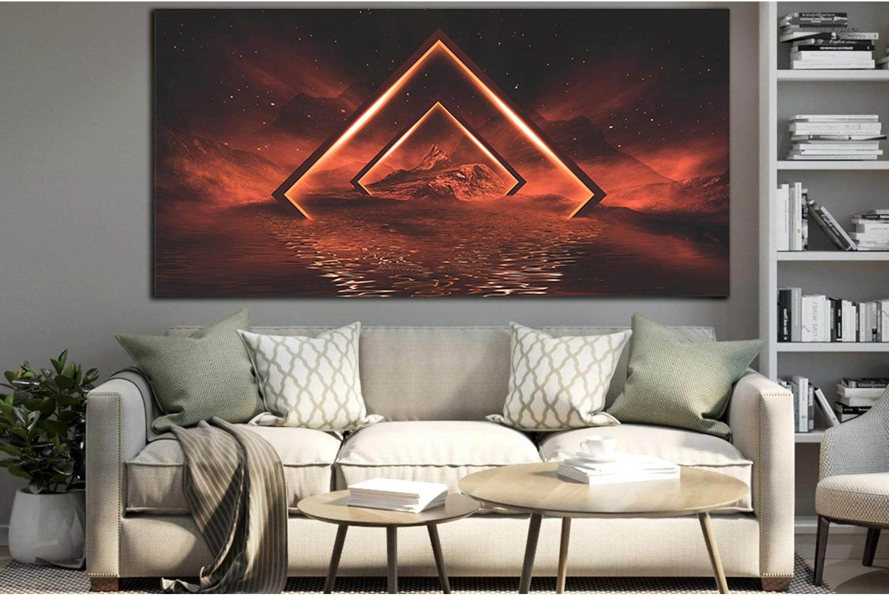 Fantasy Night Landscape №SL1215 Ready to Hang Canvas Print - Zellart Canvas Prints 0new, ALL_Products, Fantasy And Sci Fi Wall Art