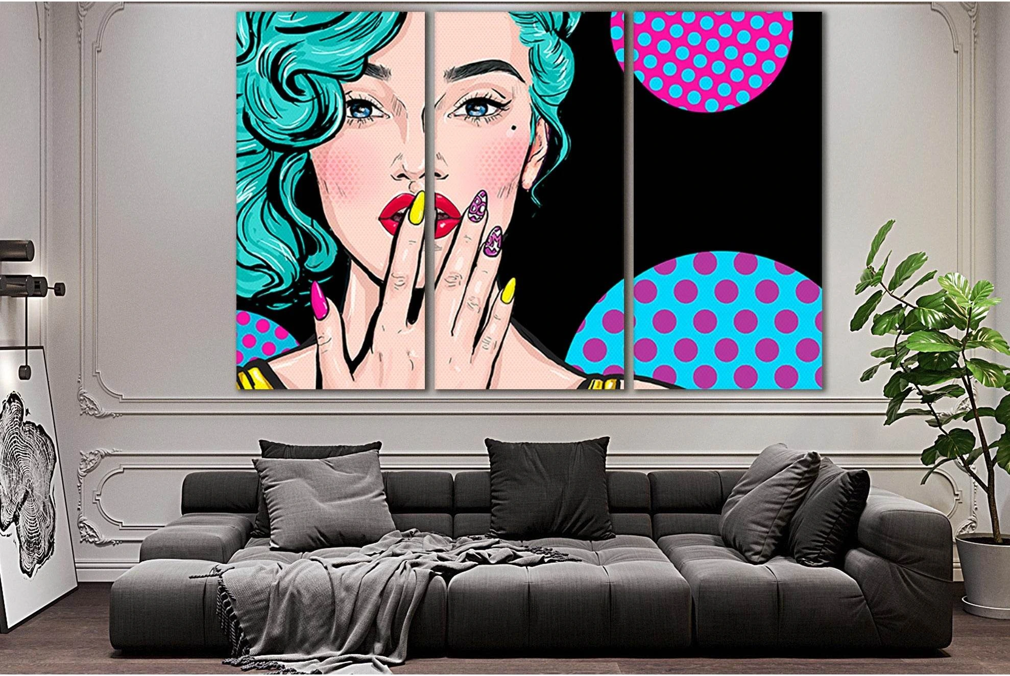 Fashion Illustration Of A Girl Pop Art №SL548 Ready to Hang Canvas Print - Zellart Canvas Prints 0new, ALL_Products, Pop ART