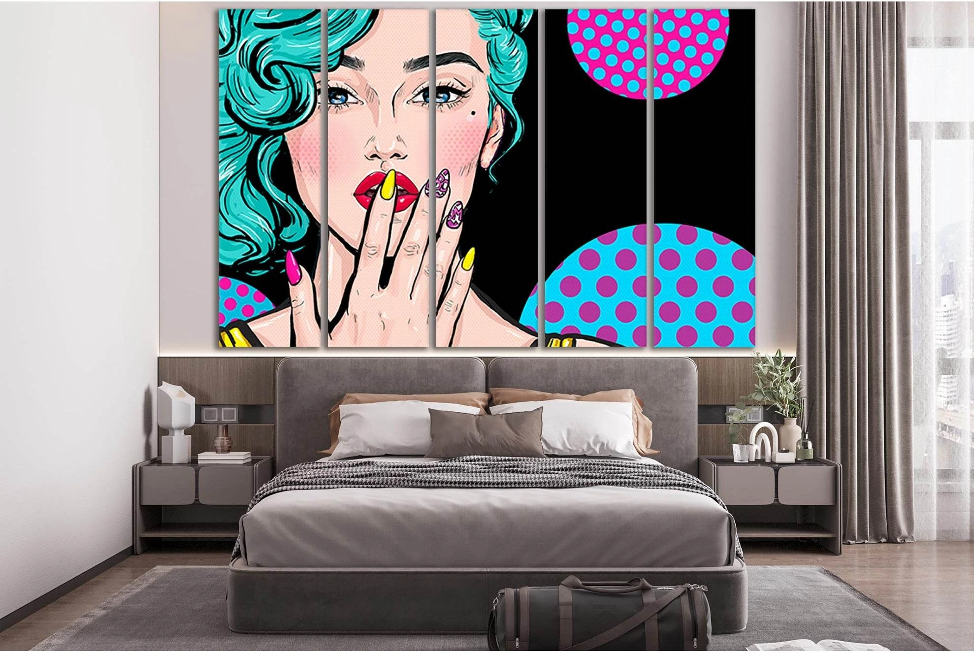 Fashion Illustration Of A Girl Pop Art №SL548 Ready to Hang Canvas Print - Zellart Canvas Prints 0new, ALL_Products, Pop ART