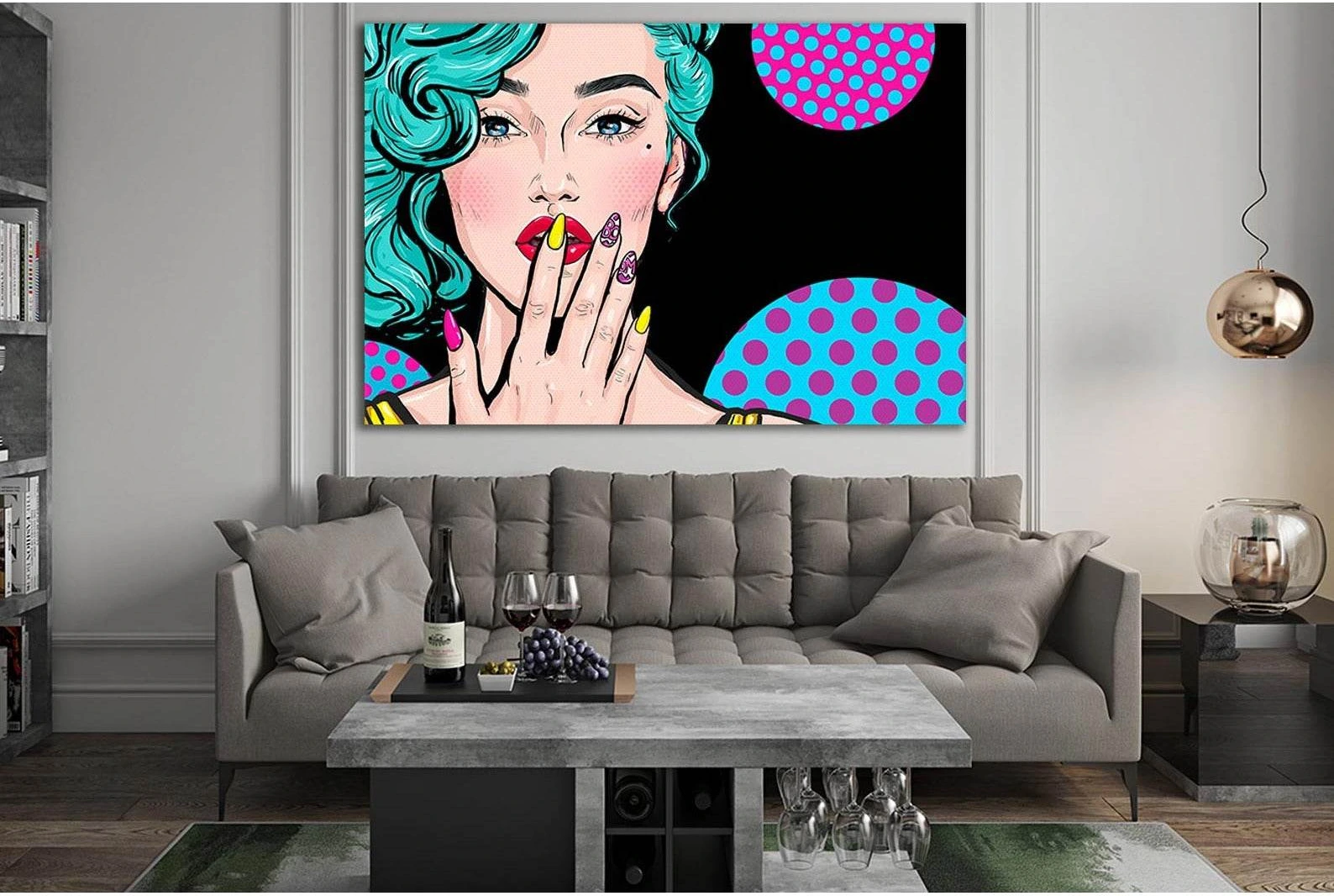 Fashion Illustration Of A Girl Pop Art №SL548 Ready to Hang Canvas Print - Zellart Canvas Prints 0new, ALL_Products, Pop ART