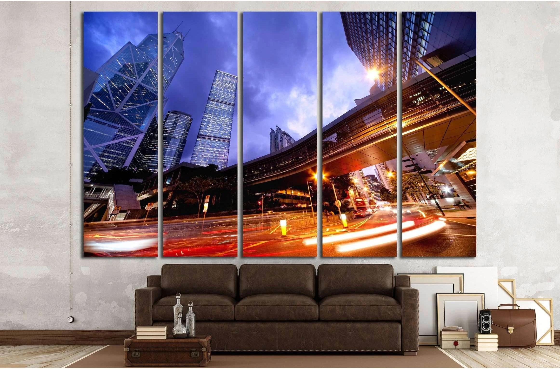 Fast moving cars at night №2138 Ready to Hang Canvas Print - Zellart Canvas Prints ALL_Products, s-2138