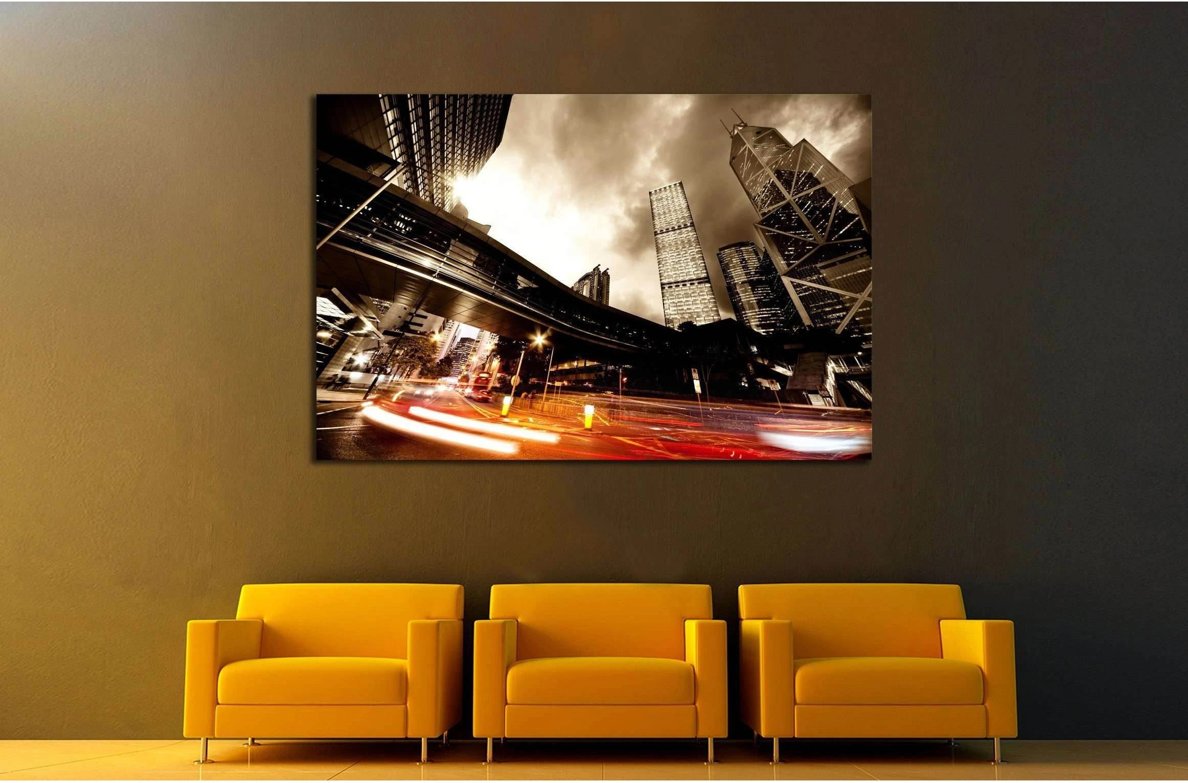 Fast moving cars at night №2227 Ready to Hang Canvas Print - Zellart Canvas Prints ALL_Products, s-2227