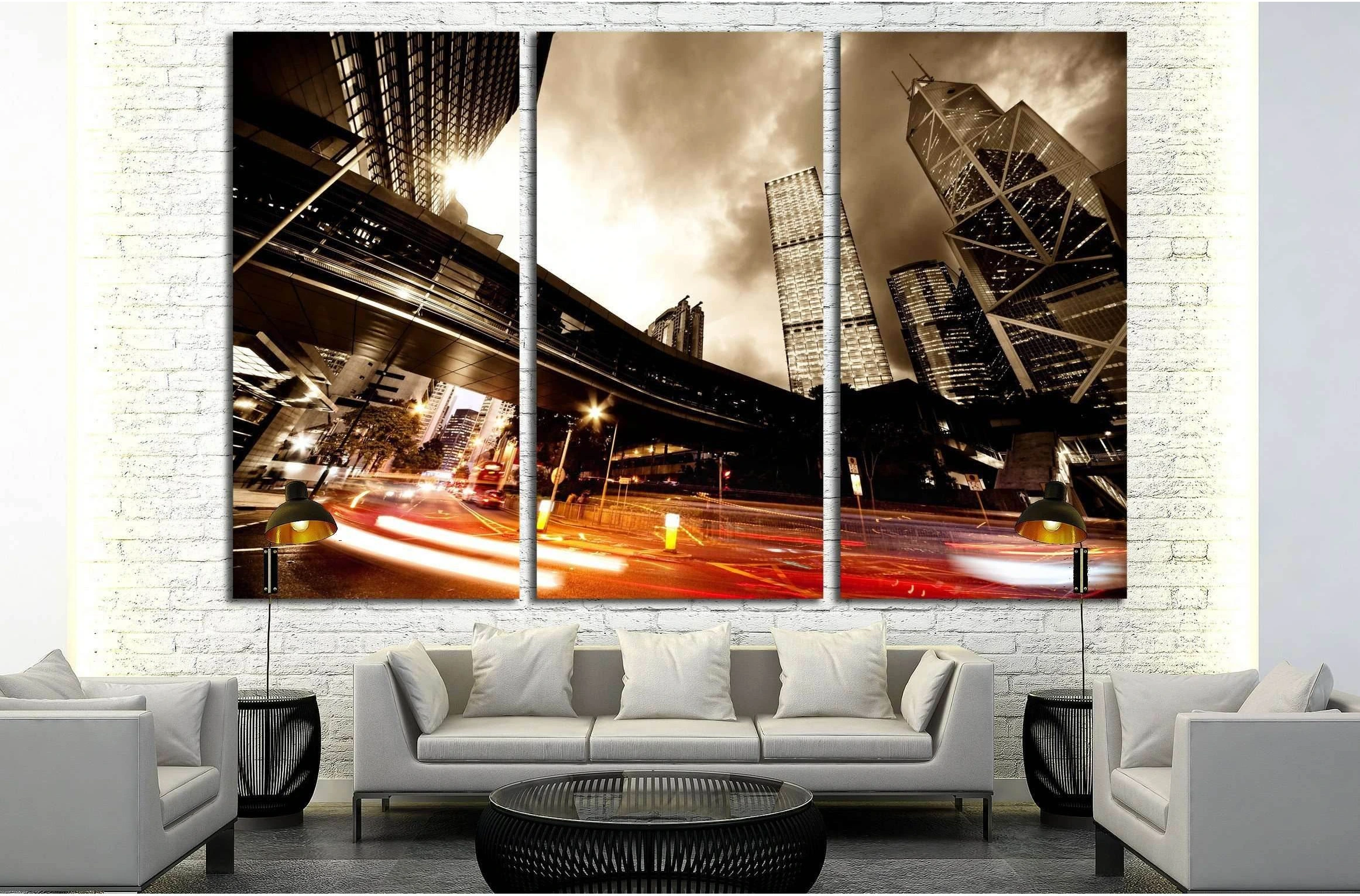Fast moving cars at night №2227 Ready to Hang Canvas Print - Zellart Canvas Prints ALL_Products, s-2227