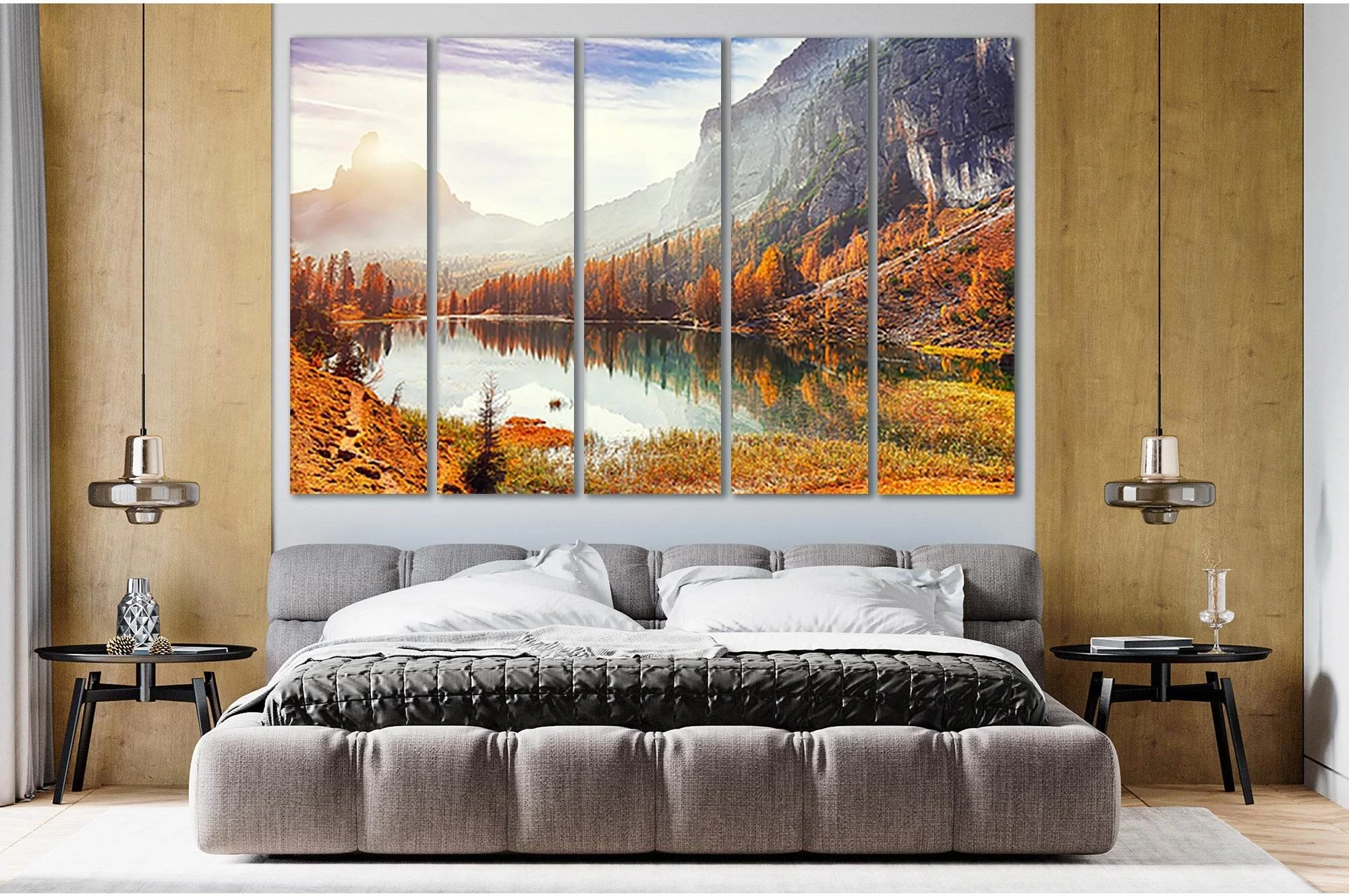 Federa Lake In Morning №Sl15 Ready to Hang Canvas Print - Zellart Canvas Prints 0new, ALL_Products, Nature & Landscapes Canvas Print