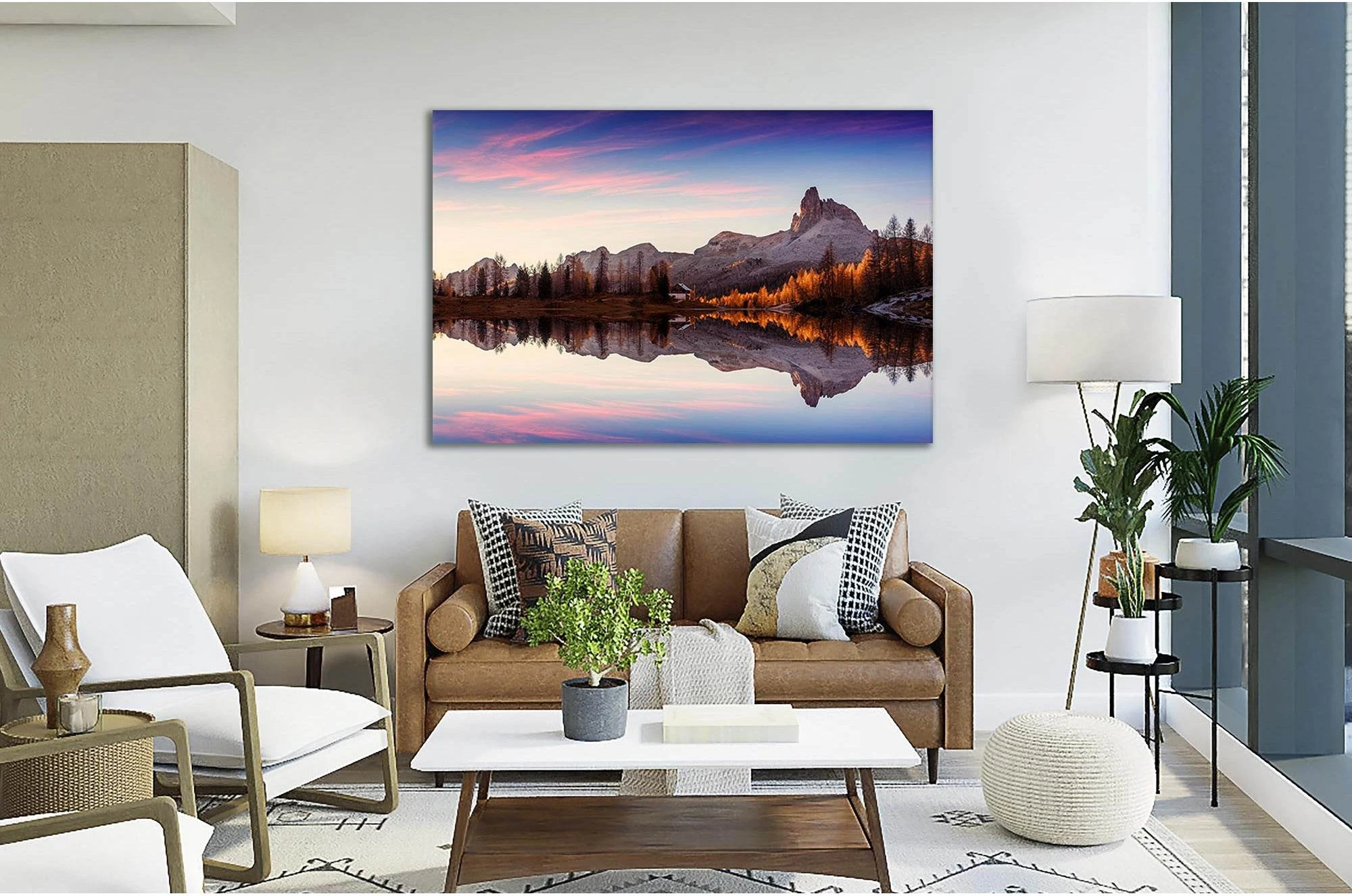 Federa Lake With Sunrise №Sl14 Ready to Hang Canvas Print - Zellart Canvas Prints 0new, ALL_Products, Nature & Landscapes Canvas Print