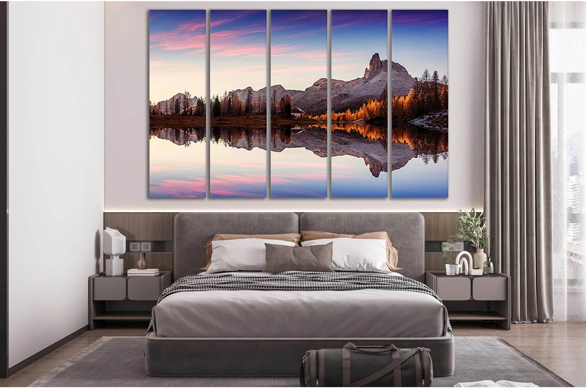 Federa Lake With Sunrise №Sl14 Ready to Hang Canvas Print - Zellart Canvas Prints 0new, ALL_Products, Nature & Landscapes Canvas Print