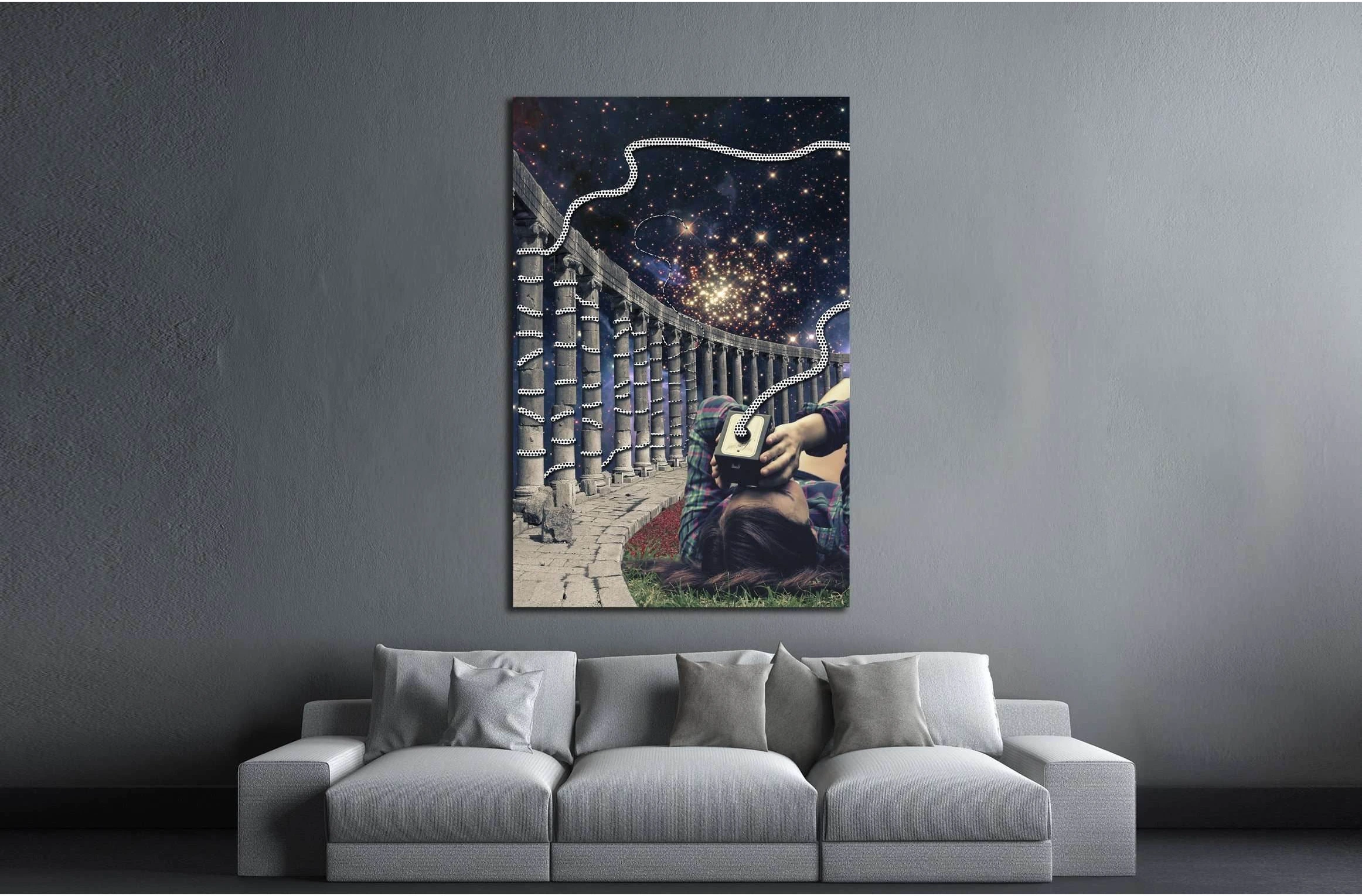 field trip at the galaxy cemetery (Eugenia Loli) №3397 Ready to Hang Canvas Print - Zellart Canvas Prints ALL_Products, s-3397