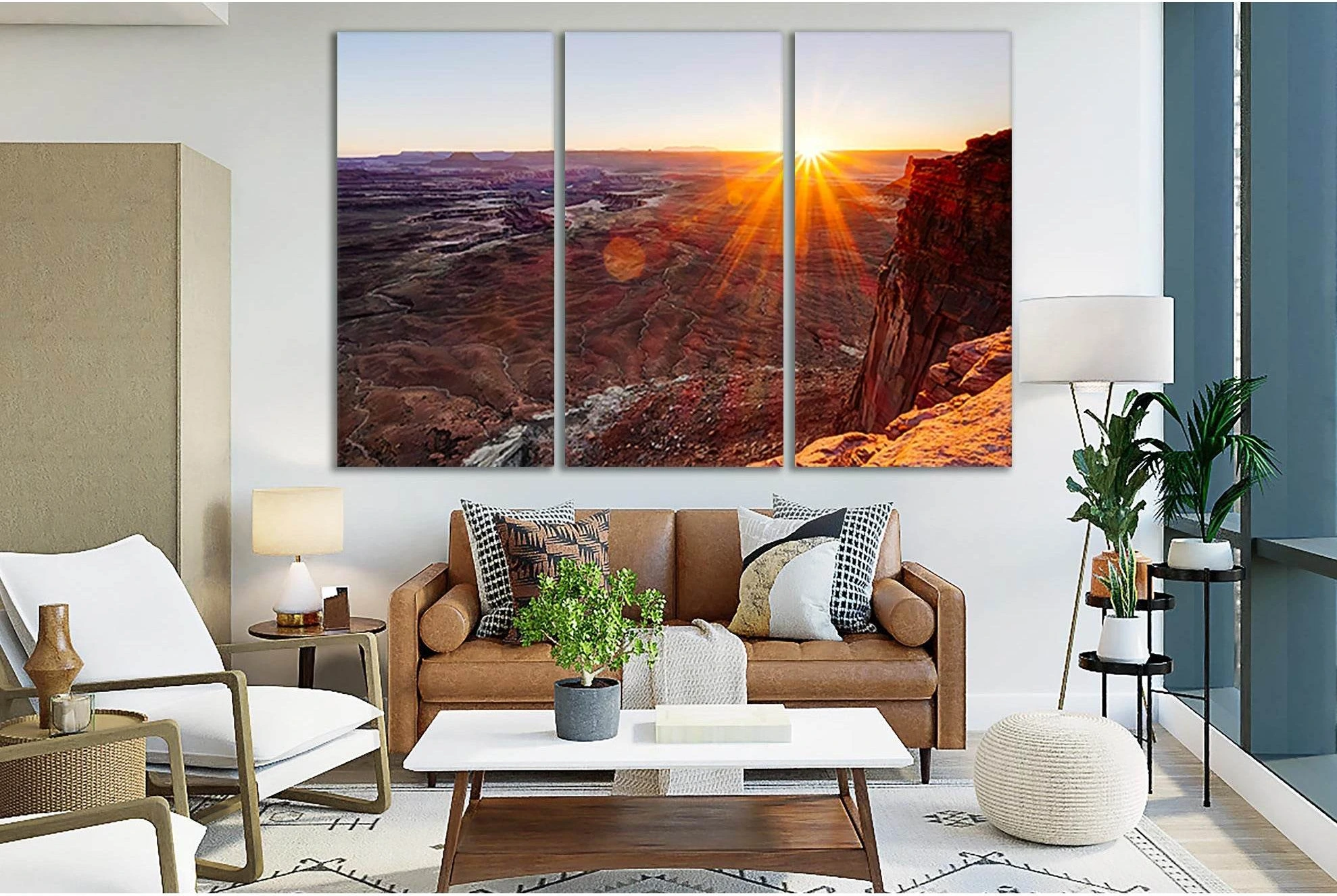Fiery Sunset In The Desert №SL274 Ready to Hang Canvas Print - Zellart Canvas Prints 0new, ALL_Products, SUNRISE & SUNSET WALL ART