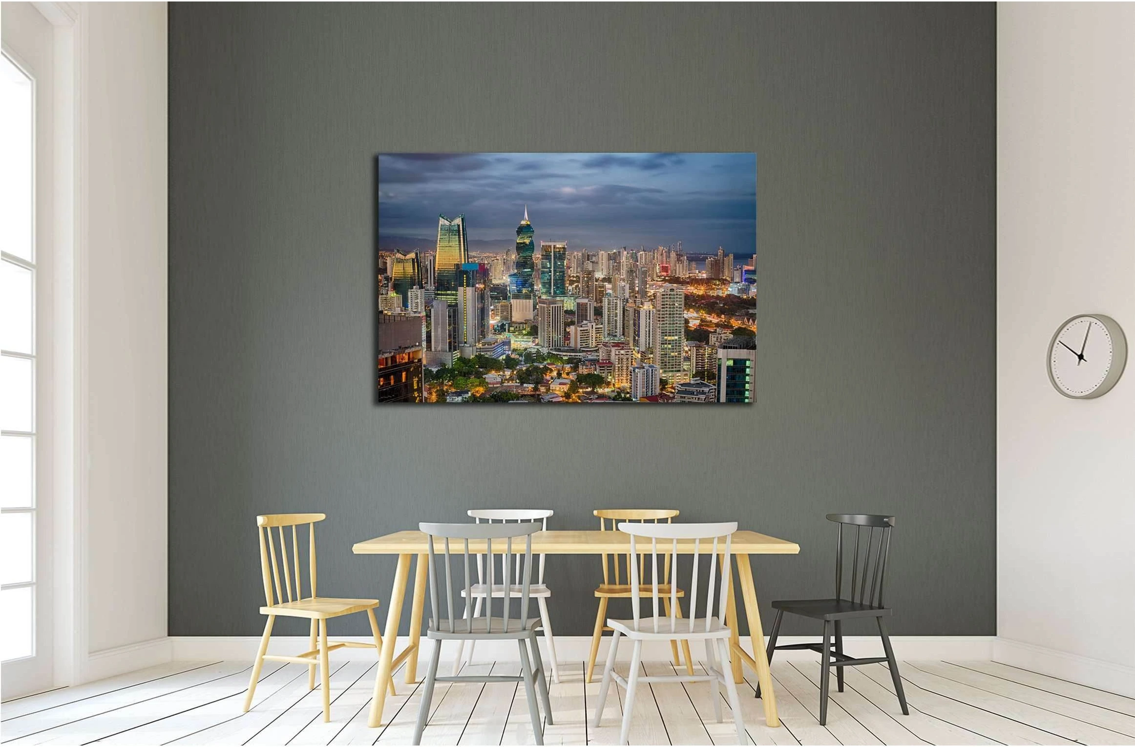 Financial center of Panama City, Panama №2733 Ready to Hang Canvas Print - Zellart Canvas Prints ALL_Products, s-2733