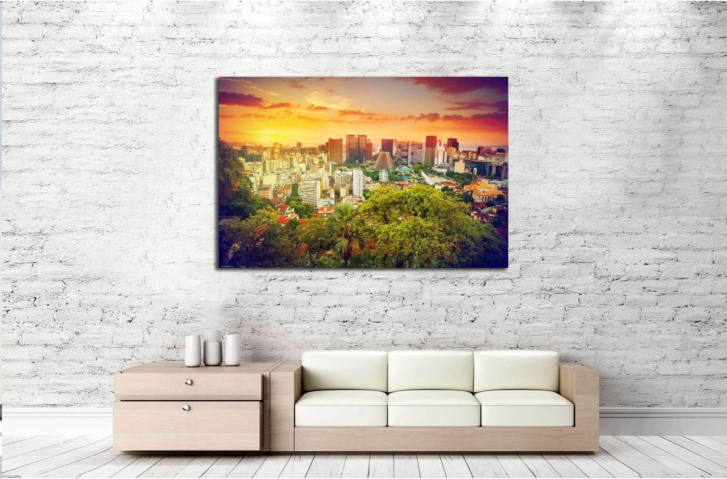 Financial center of Rio de Janeiro, Brazil №3036 Ready to Hang Canvas Print - Zellart Canvas Prints ALL_Products, s-3036