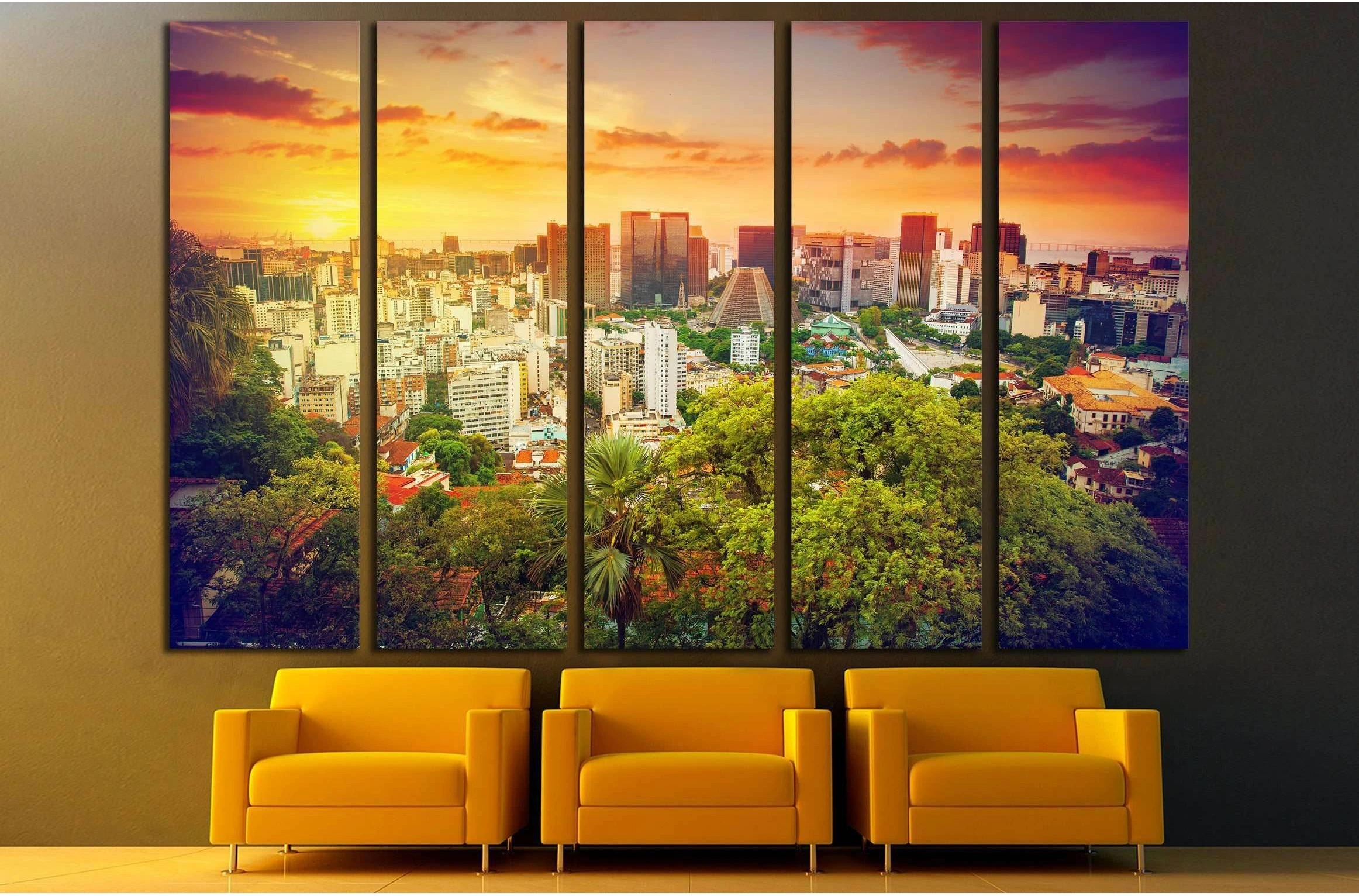 Financial center of Rio de Janeiro, Brazil №3036 Ready to Hang Canvas Print - Zellart Canvas Prints ALL_Products, s-3036